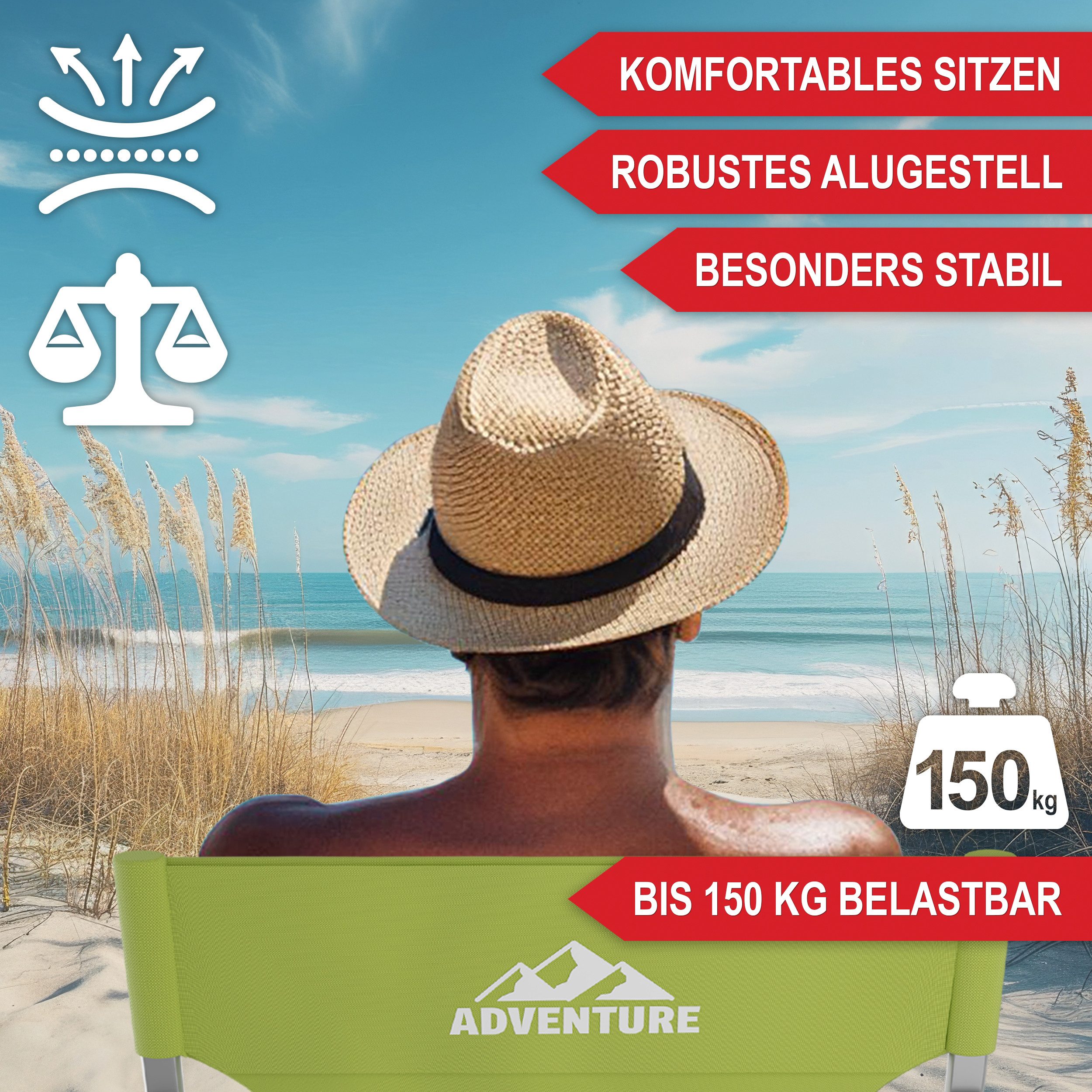 Onbest Campingstuhl mit 16L Kühltasche bis günstig online kaufen