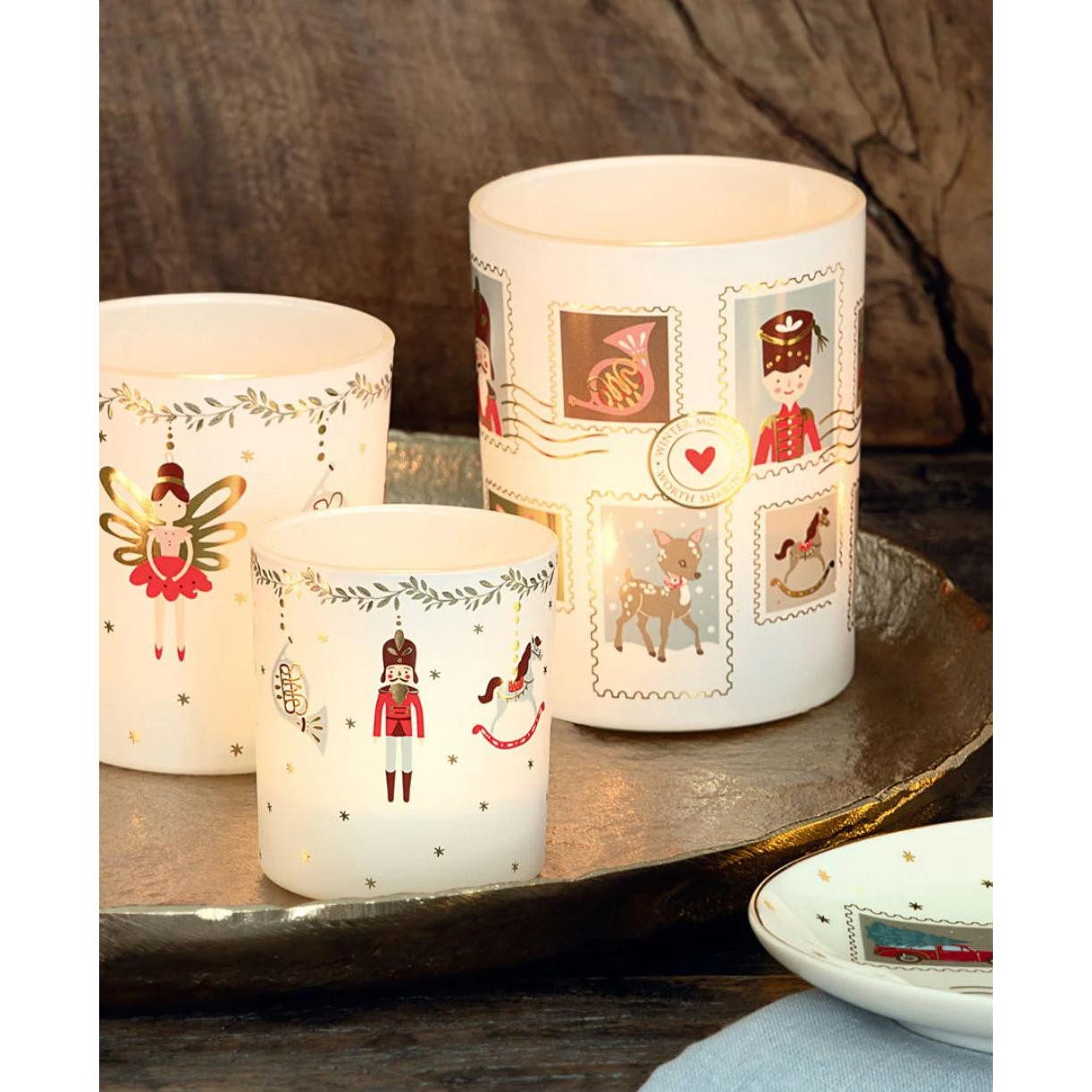 Greengate Windlicht Teelichthalter Xmas Letter White (12,5x10cm) günstig online kaufen