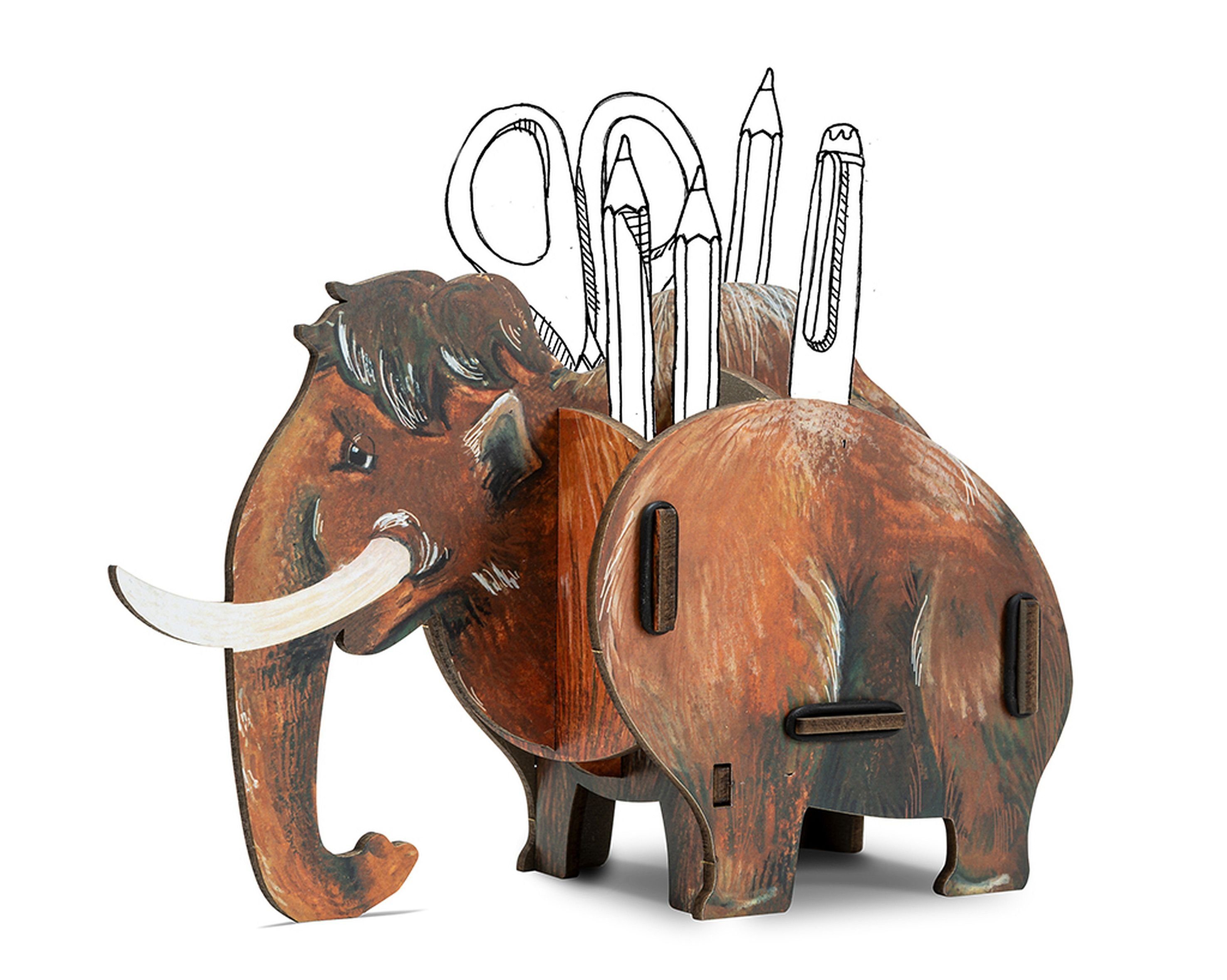 WERKHAUS® Aufbewahrungsbox Werkhaus - Stiftebox "Mammut" Stiftehalter Stifteköcher WE2063