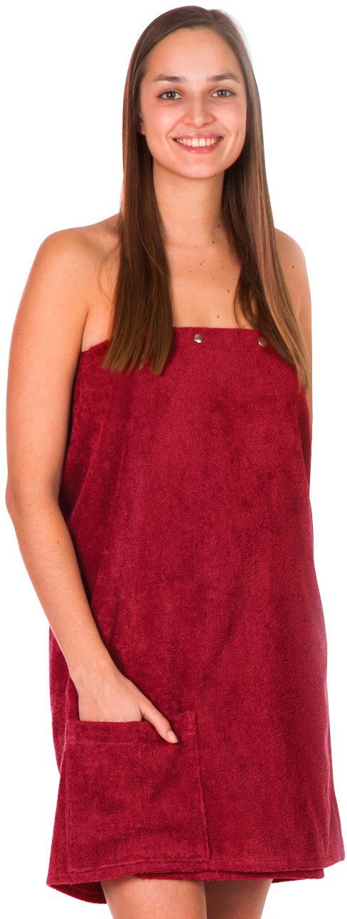 framsohn frottier Sarong Saunakilt Damen, Langform, Frottier, hergestellt in Österreich, Dehnbund & Druckknöpfe variabel verstellbar