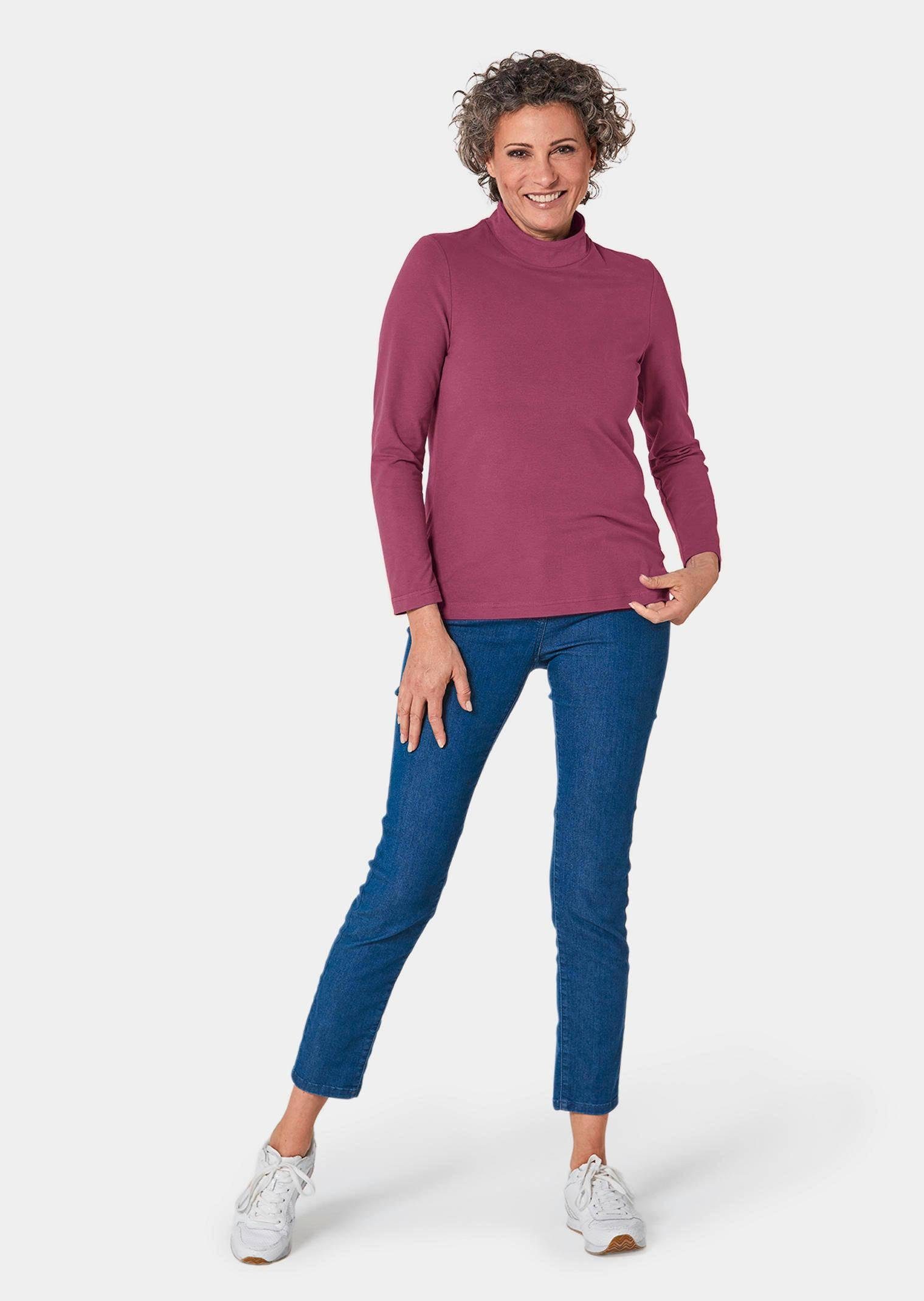 GOLDNER Langarmshirt Kurzgröße: Stehkragenshirt mit Langarm günstig online kaufen