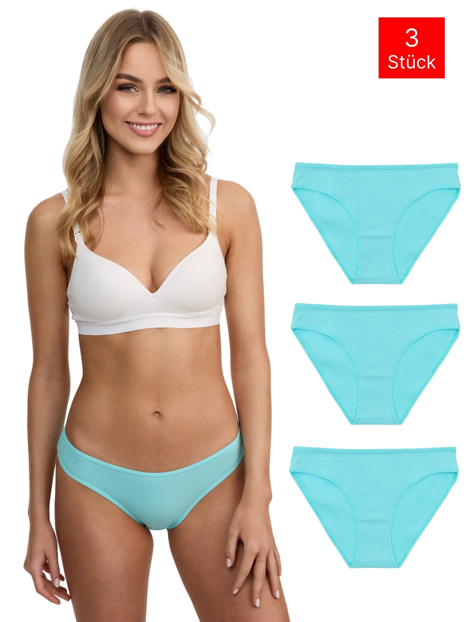 Tazzio Slip 3er-Pack Damen Slip F941 (Packung, 3-St., 3er-Pack) Nahtlose Verarbeitung - keine sichtbaren Linien unterm Outfit
