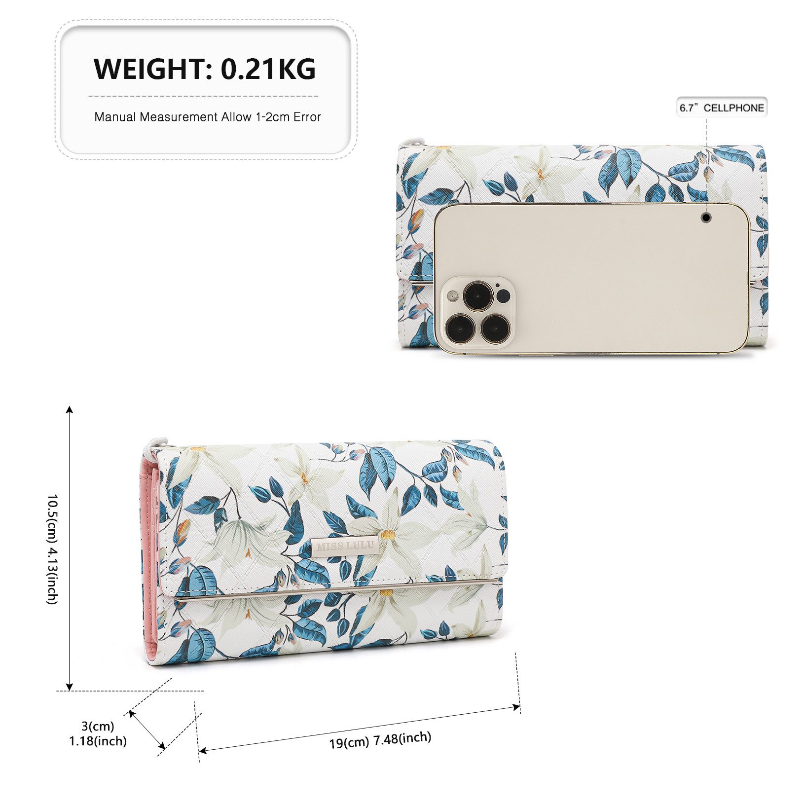 Miss Lulu Geldbörse Damen Portemonnaie Groß, Elegante Geldbörse aus PU-Lede günstig online kaufen