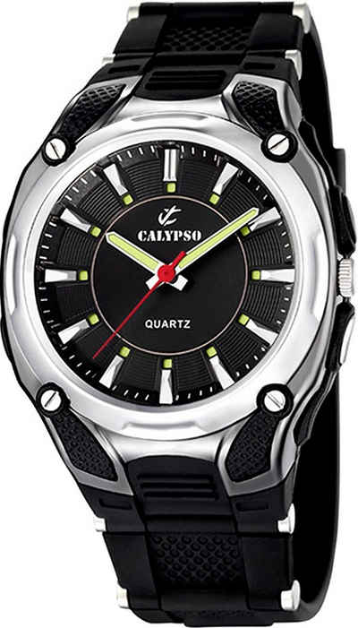 CALYPSO WATCHES Quarzuhr Calypso Herren Uhr K5560/2 Kunststoffband, Herren Armbanduhr rund, PURarmband schwarz, Sport