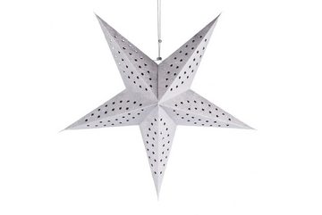 Lumineo Lampion, Weihnachtsstern Papier beleuchtet 60cm silber metallic, inkl. Elektrik