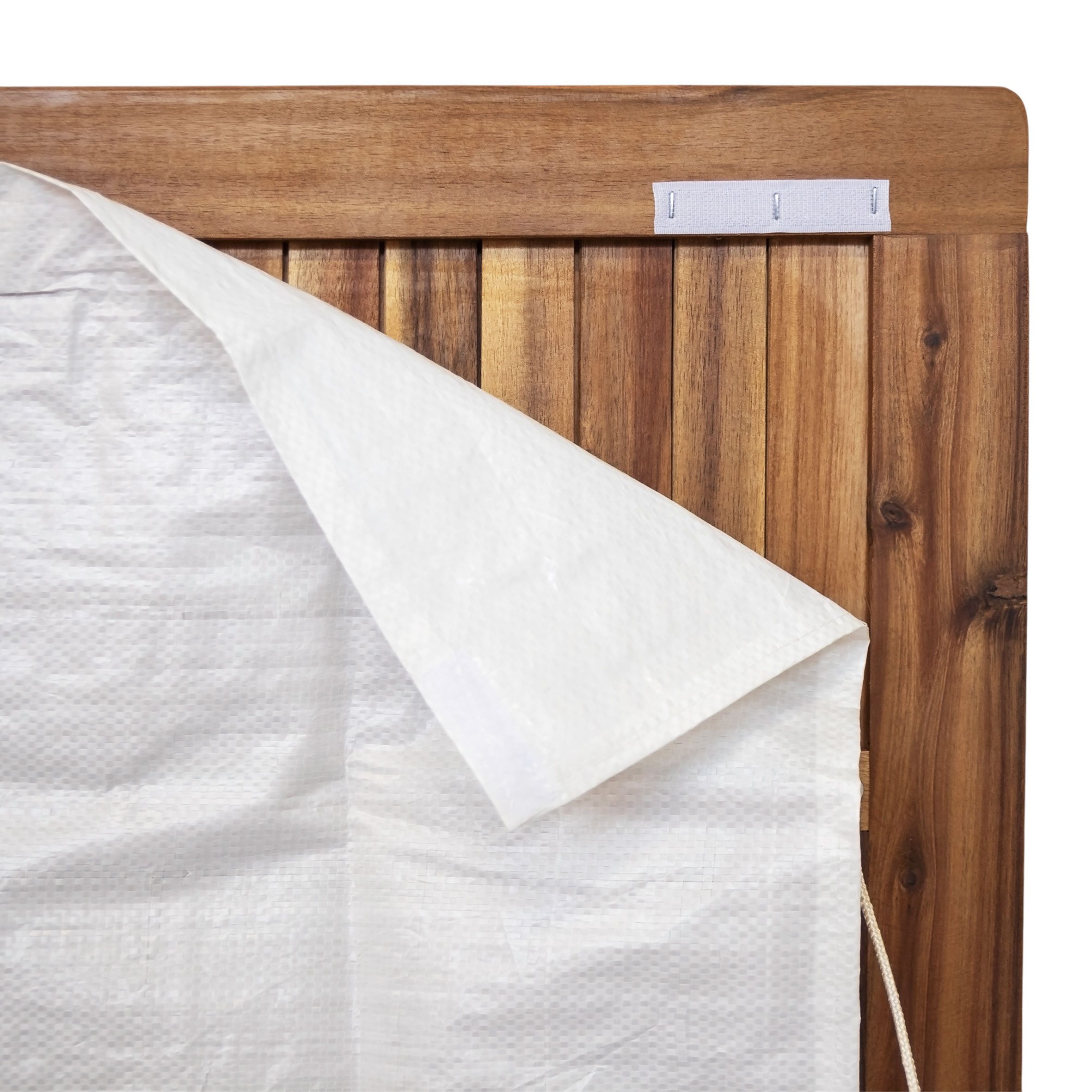 Spetebo Auflagenbox Akazien Holz WASHINGTON - 133 x 58 cm (Pack., 1 St., 1), Kissenbox mit Folien-Innentasche für gängige Gartenstuhl-Auflagen