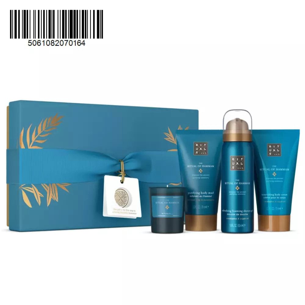 Rituals Pflege-Geschenkset S von Ritual of Hammam 4-tlg: Duschsgel, Lehmpeeling, creme, Duftkerze
