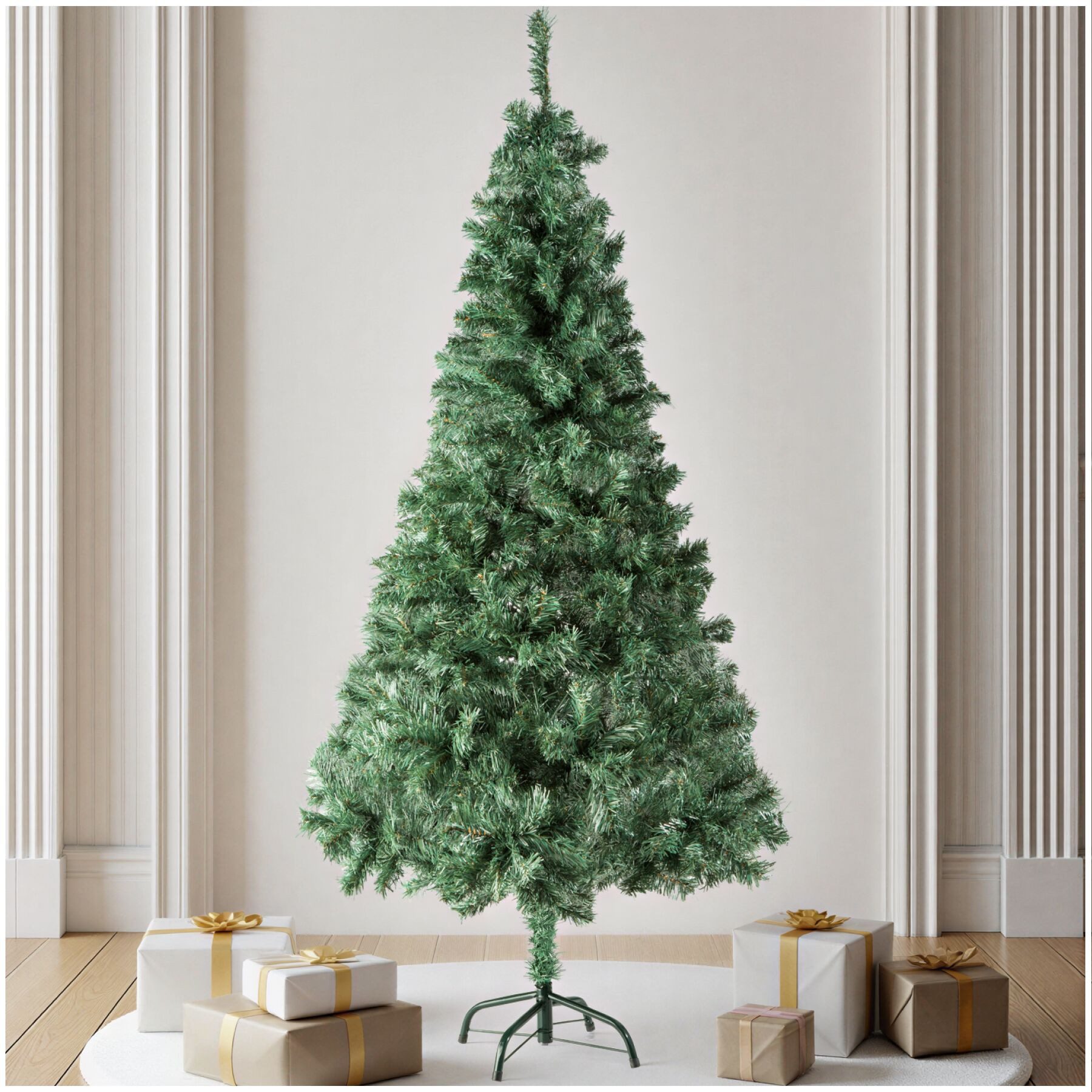 tectake Künstlicher Weihnachtsbaum Christbaum künstlich Tannenbaum 150-180cm Grün, Undekorierter/Unbeleuchteter Baum, verschiedene Größen, künstlich in Grün