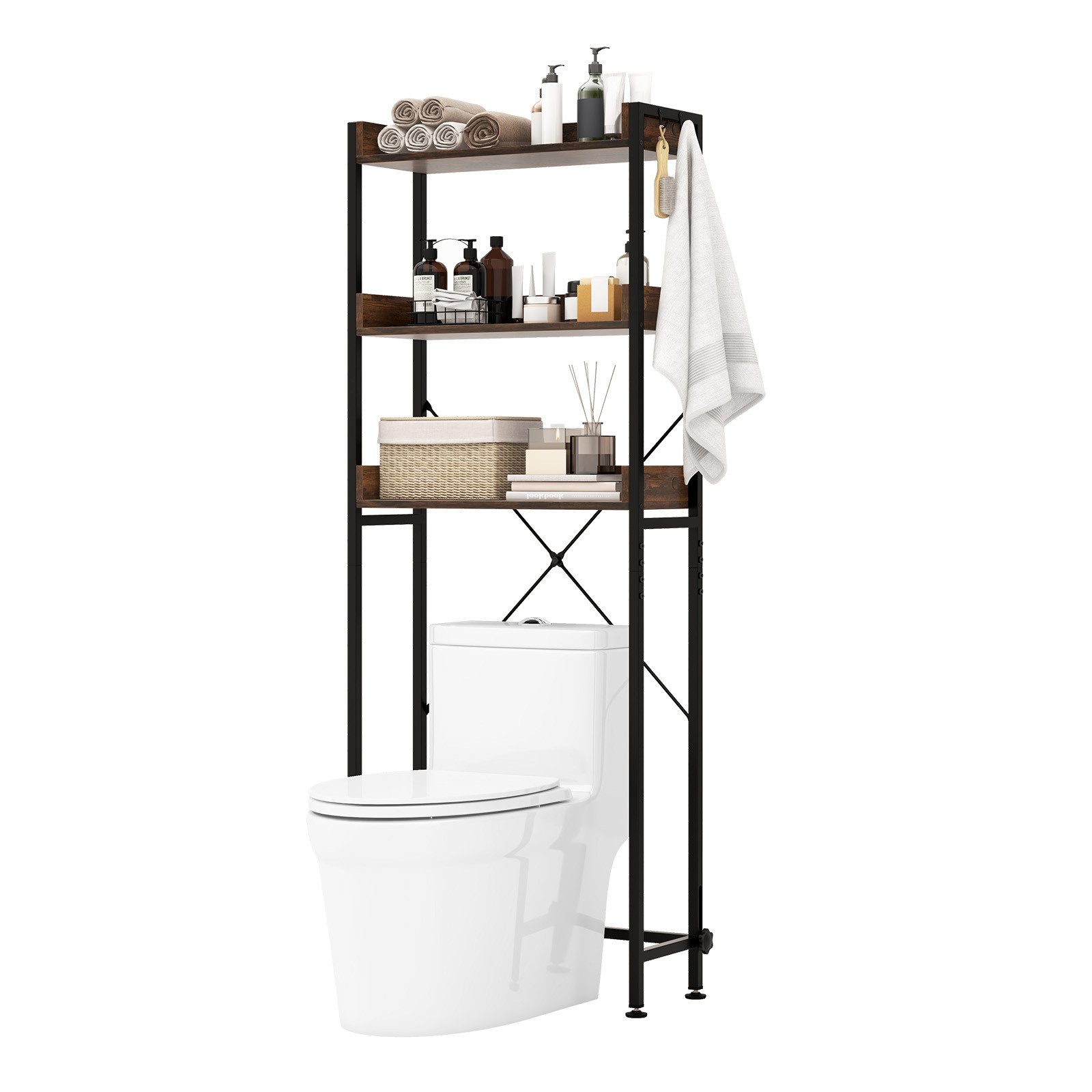 COSTWAY Badregal, Toilettenregal platzsparend, mit 3 günstig online kaufen