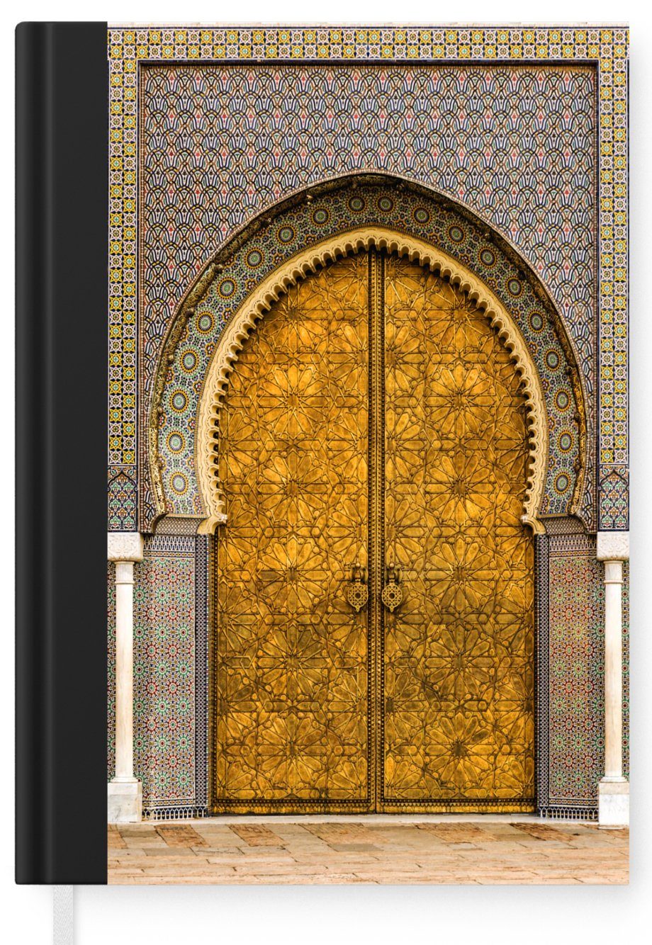 MuchoWow Gold Merkzettel, Tagebuch, A5, 98 Türen - Muster, Seiten, Notizheft, Notizbuch Haushaltsbuch Journal, Architektur - -
