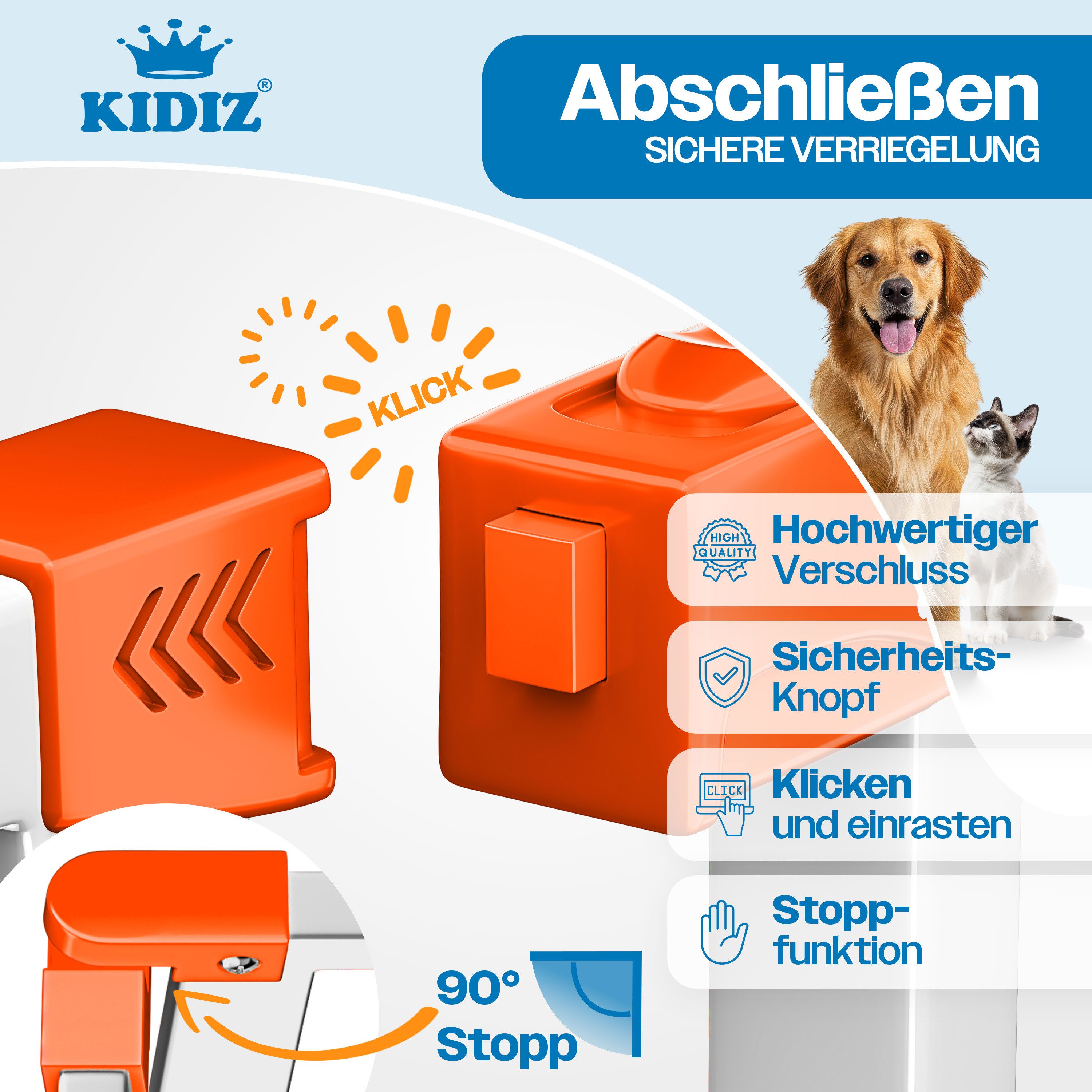 KIDIZ Türschutzgitter, Absperrgitter zum Klemmen mit Katzenklappe Treppenschutzgitter