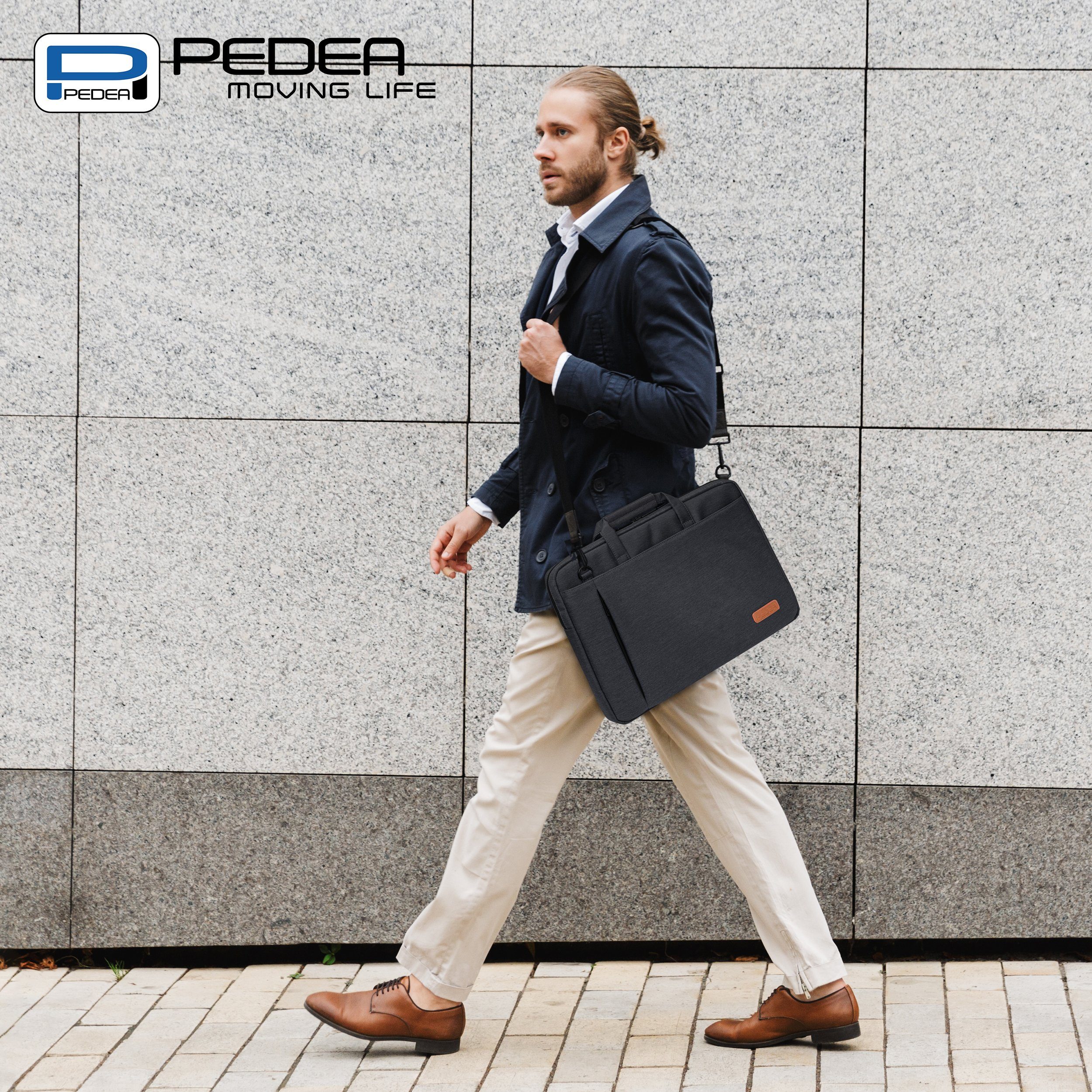 PEDEA Laptoptasche ELEGANCE Notebook Umhängetasche 15,6 / 17,3 Zoll (15,6 Zoll (39,6 cm), Umhängetasche mit einer dicken Polsterung