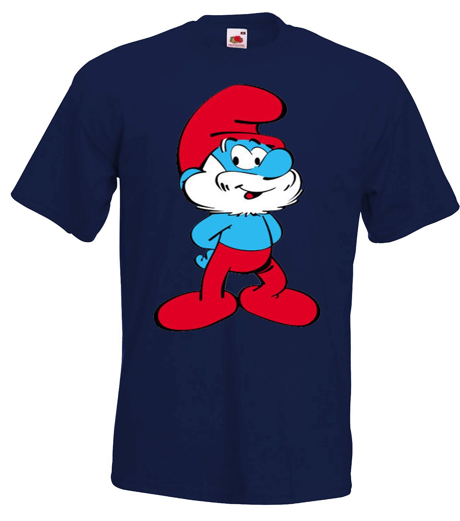 Youth Designz T-Shirt Papa Schlumpf Fun Shirt für Herren Mit trendigem Frontprint Navyblau
