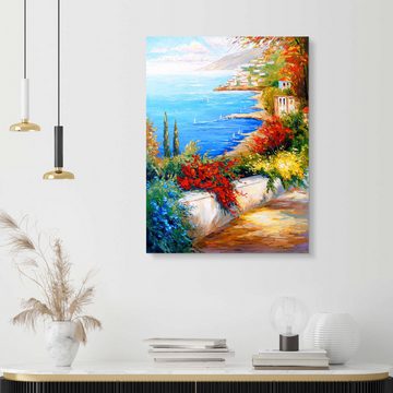 Posterlounge Alu-Dibond-Druck Olha Darchuk, Mittag am Meer, Wohnzimmer Mediterran Malerei