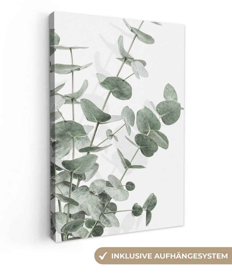 OneMillionCanvasses® Leinwandbild Eukalyptus - Blätter - Natur - Grün, (1 St), Leinwandbild fertig bespannt inkl. Zackenaufhänger, Gemälde, 20x30 cm