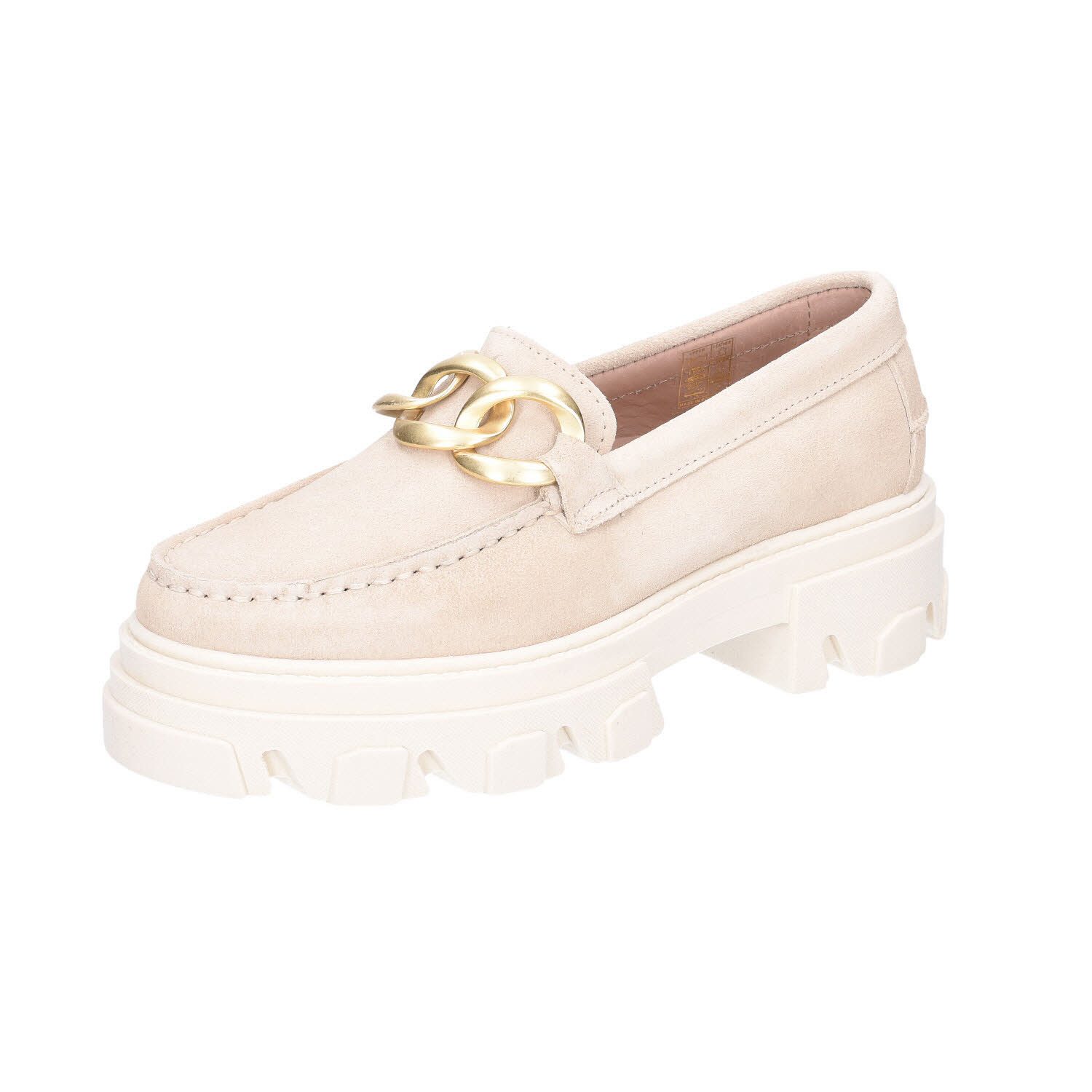 Chunky Loafer Lilly 01 Beige Suede Schnürschuh