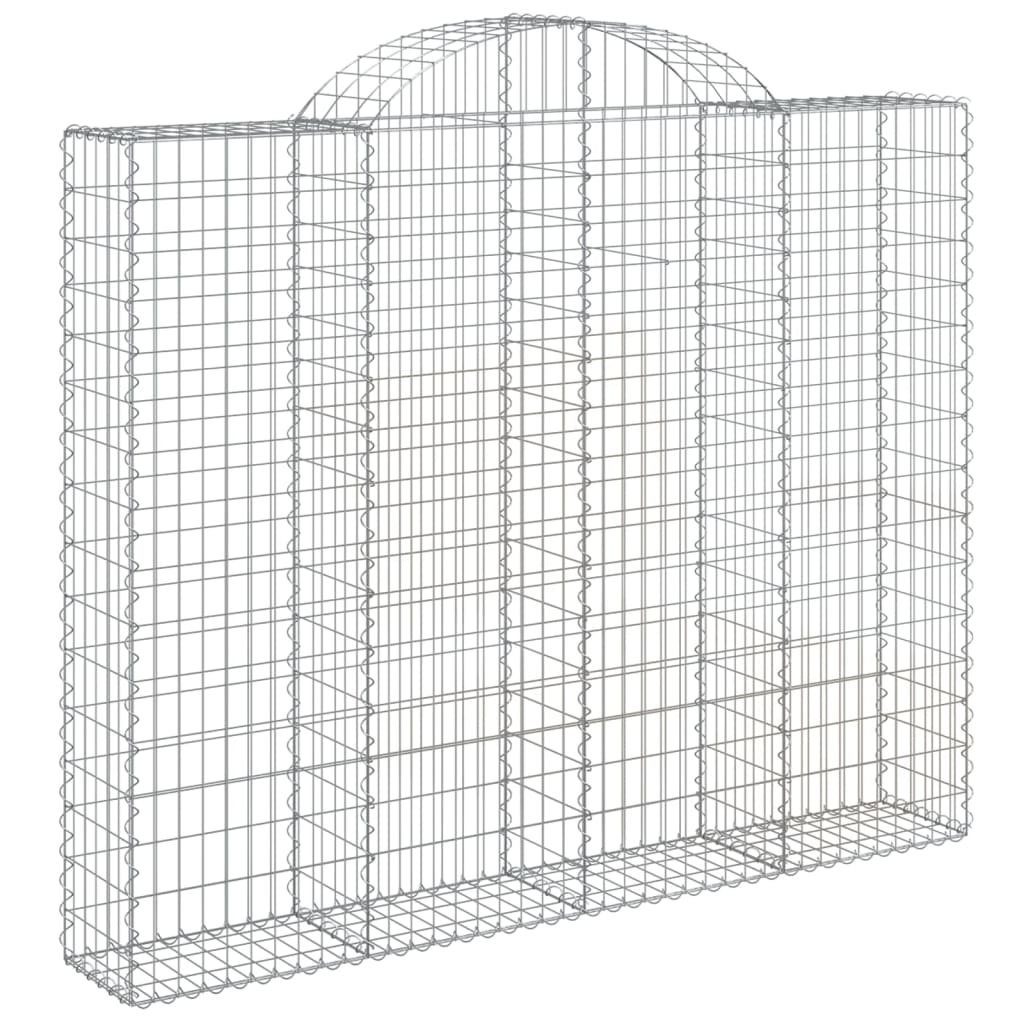 vidaXL Blumentopf Gabione mit Hochbogen 200x30x160/180 cm Verzinktes Eisen (1 St)
