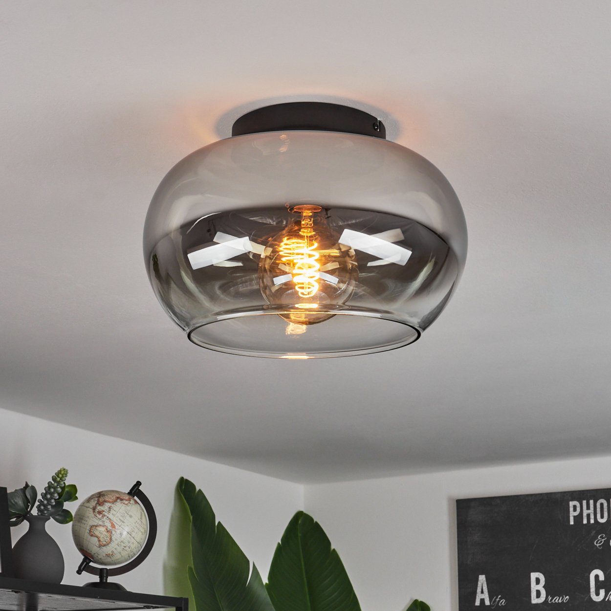 hofstein Deckenleuchte »Cardeto« Deckenlampe aus Metall/Glas günstig online kaufen