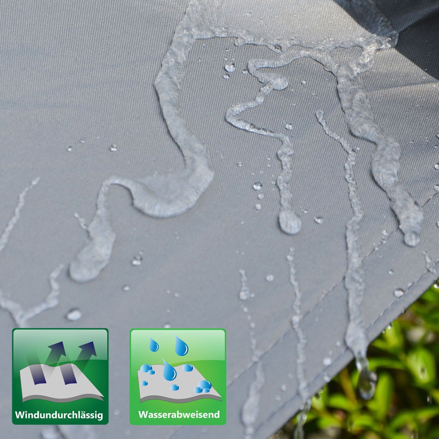 AMANKA Sonnensegel mit UV Schutz - 2 x 1 m Wasserdicht - Sonnenschutz für Garten & Balkon, Polyester Sonnenschutzsegel Rechteckig - Überdachung mit Regenschutz – Bild 4 von 5