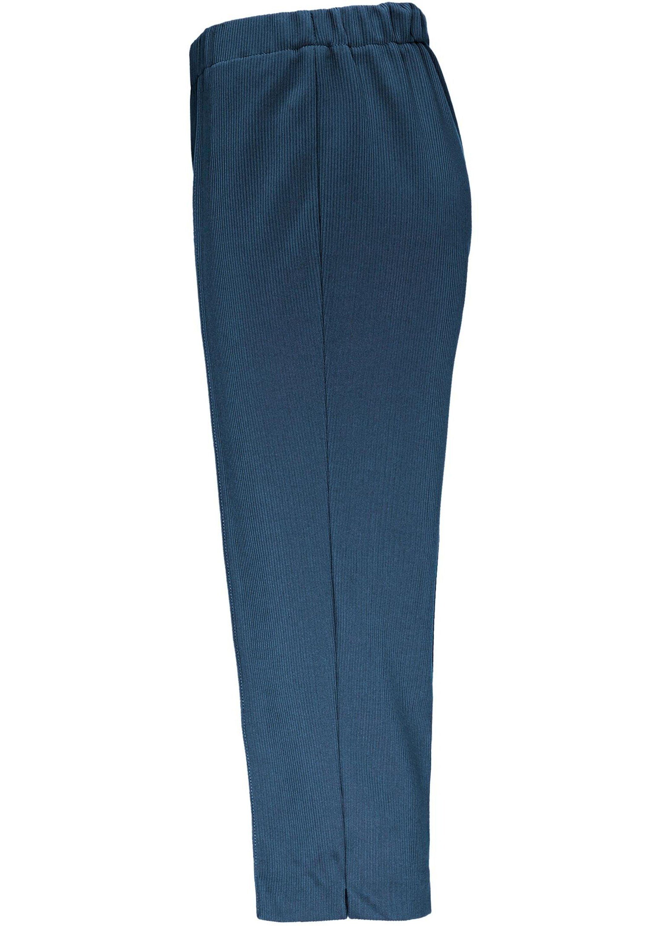 jeansblau GOLDNER Trageangenehme 7/8-Rippenhose Caprihose