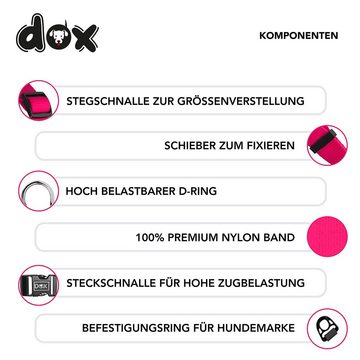 DDOXX Hunde-Halsband Hundehalsband Nylon, verstellbar, Pink L - 2,5 X 45-68 Cm Nylon
