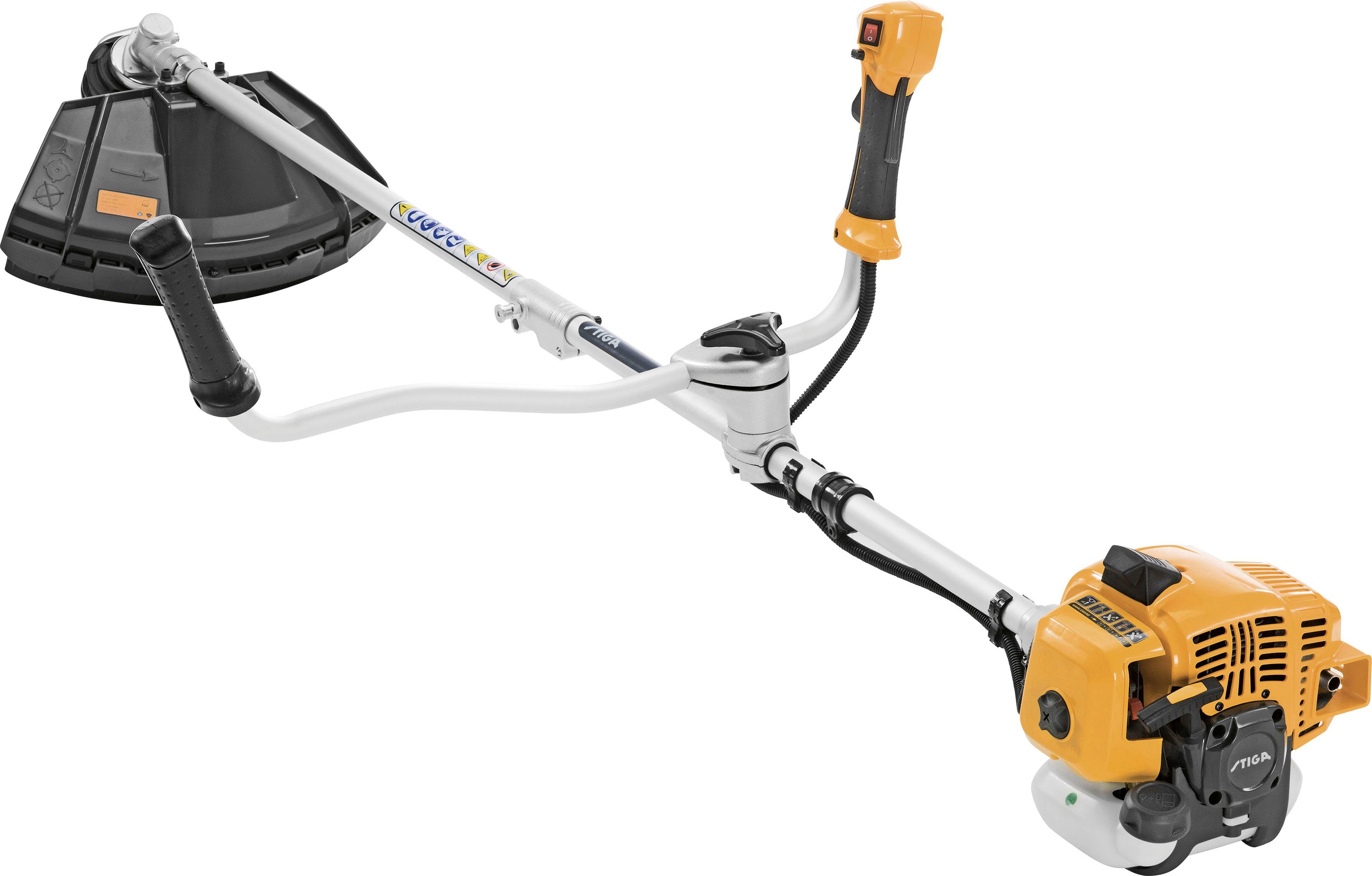 STIGA GARDEN Benzin-Motorsense BC 330 AB, 25,5 cm Arbeitsbreite Messer, 43 cm Arbeitsbreite Faden, 3-Zahn-Messer, Tragegurt