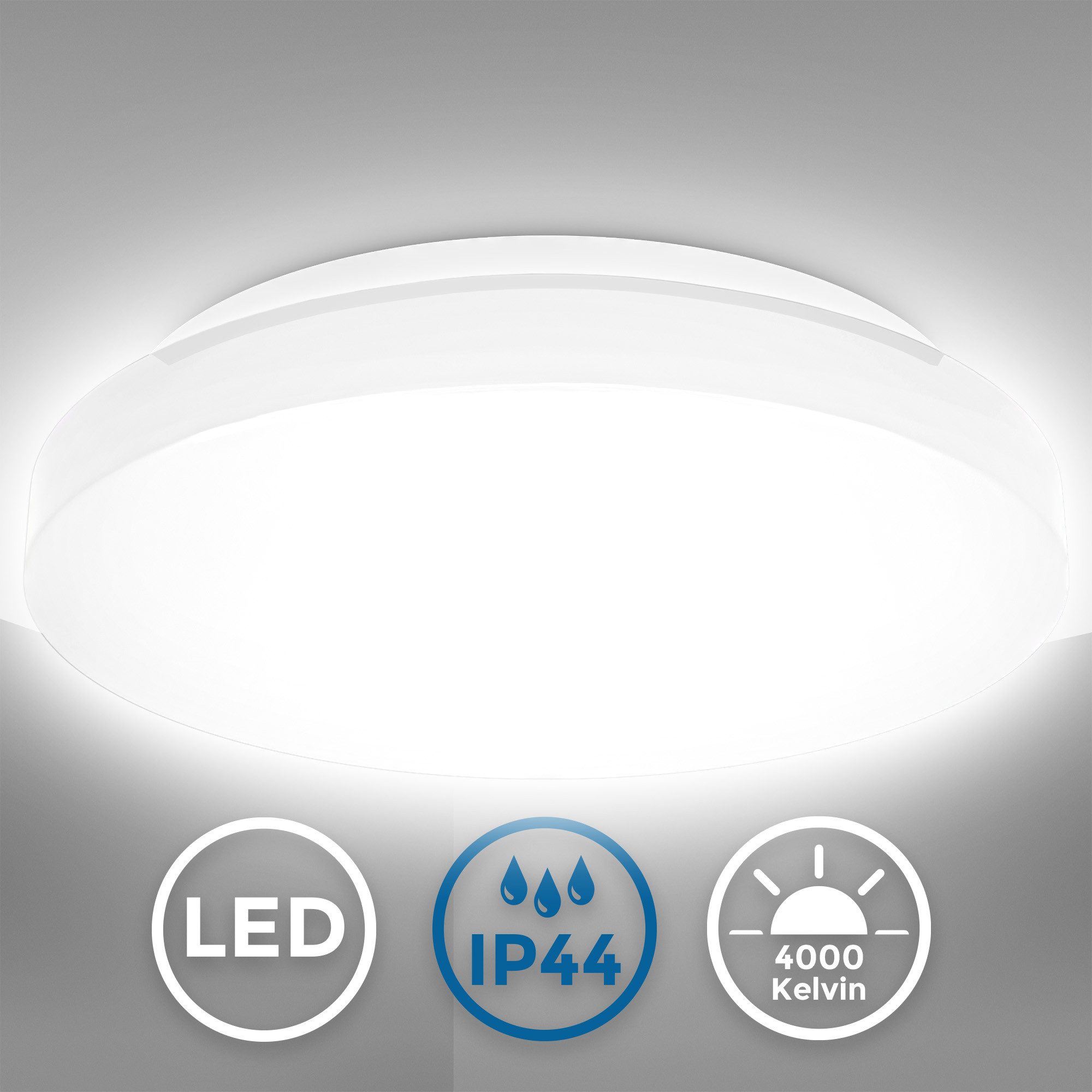 B.K.Licht Deckenleuchte LED Deckenlampe Ø22/28,8cm Badezimmer günstig online kaufen
