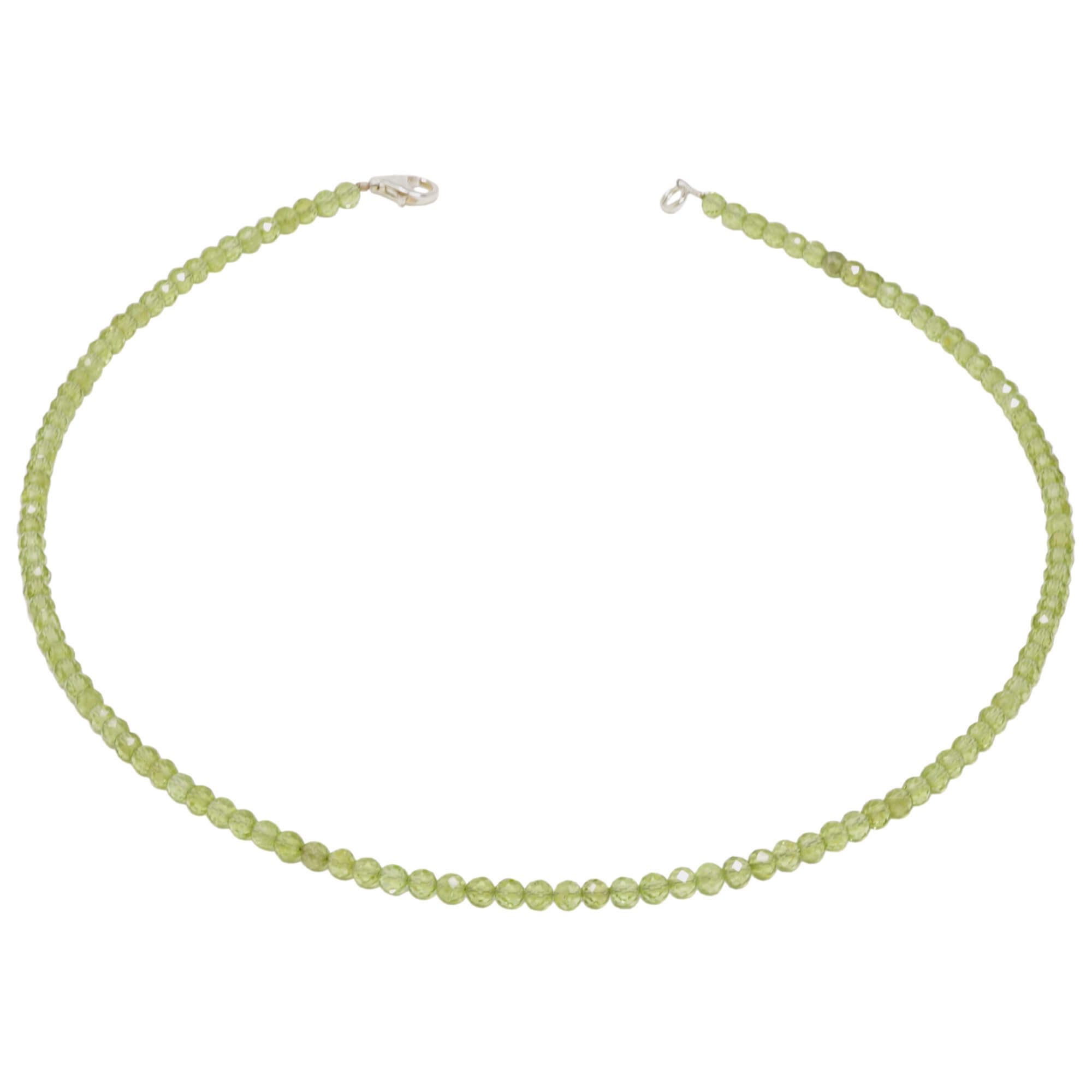 Collier Halskette aus Peridot facettiert Ø 4mm