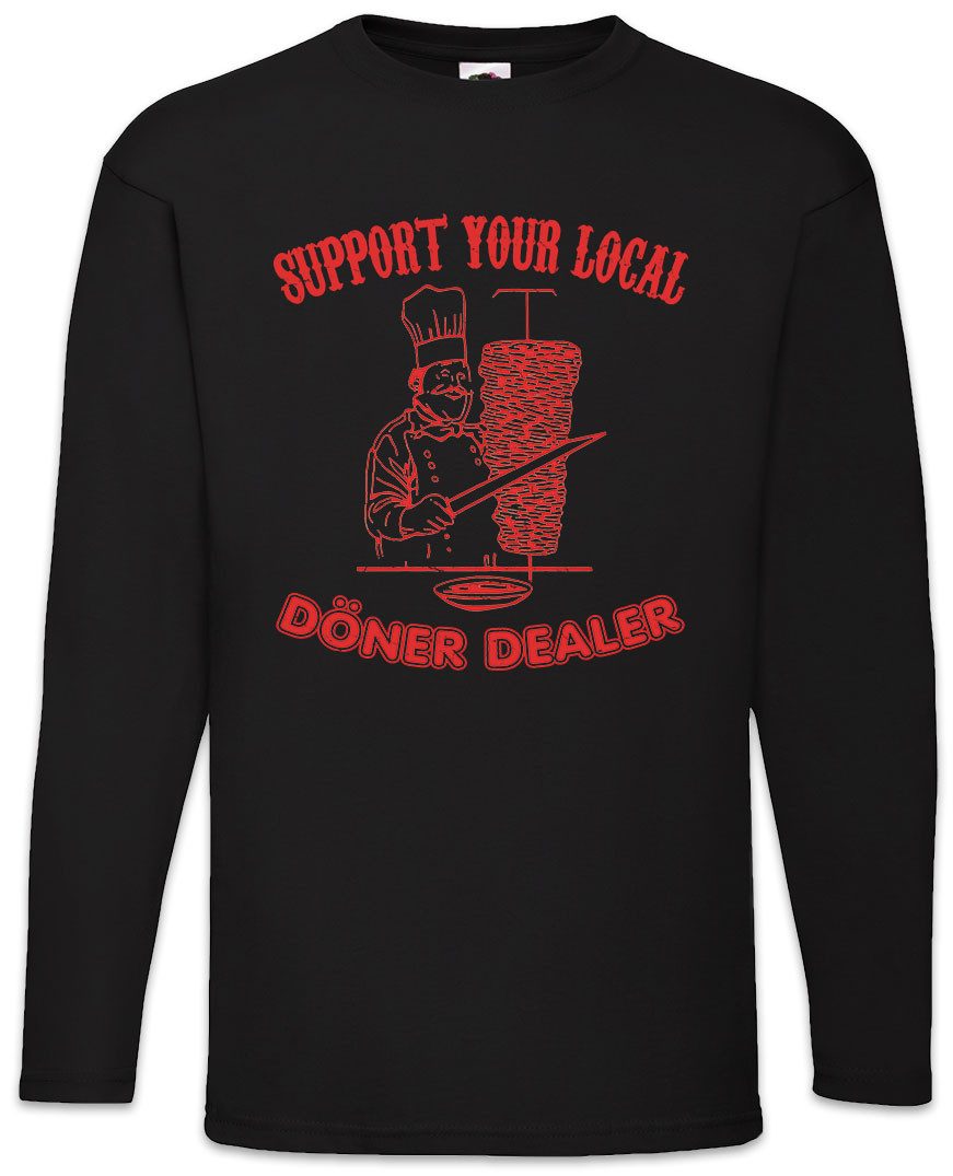 Urban Backwoods Langarmshirt Support Your Local Döner Dealer Langarm T-Shirt Fastnacht Kebab (1-tlg) Dönerladen Türkei Karneval Fasching