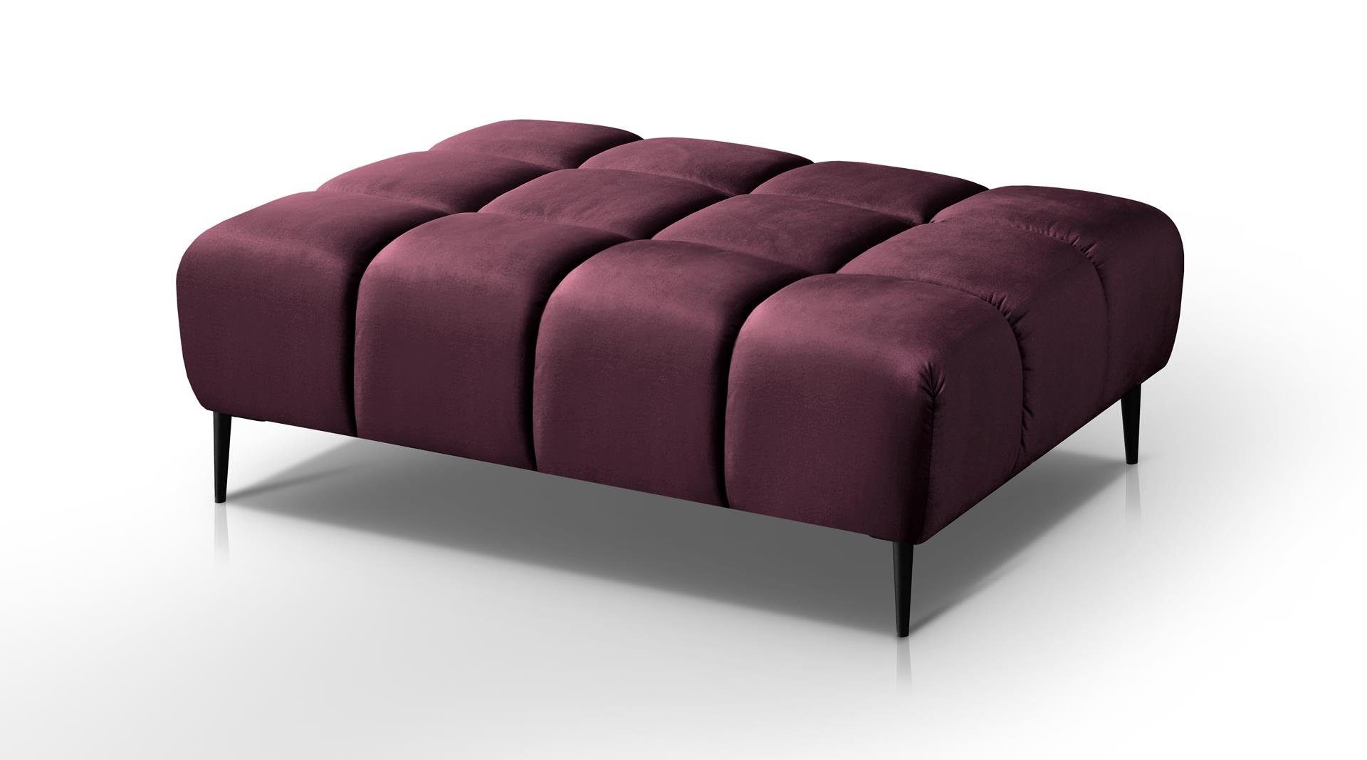 Beautysofa Sitzhocker Vanessa (XXL Format, im modernes Design), Steppungen in der Sitzfläche, 131x97 cm burgundy (monolith 69)