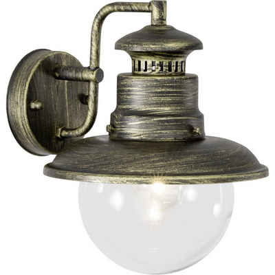 Brilliant LED Außen-Wandleuchte Artu, Lampe Artu Außenwandleuchte hängend schwarz gold 1x A60, E27, 60W, g