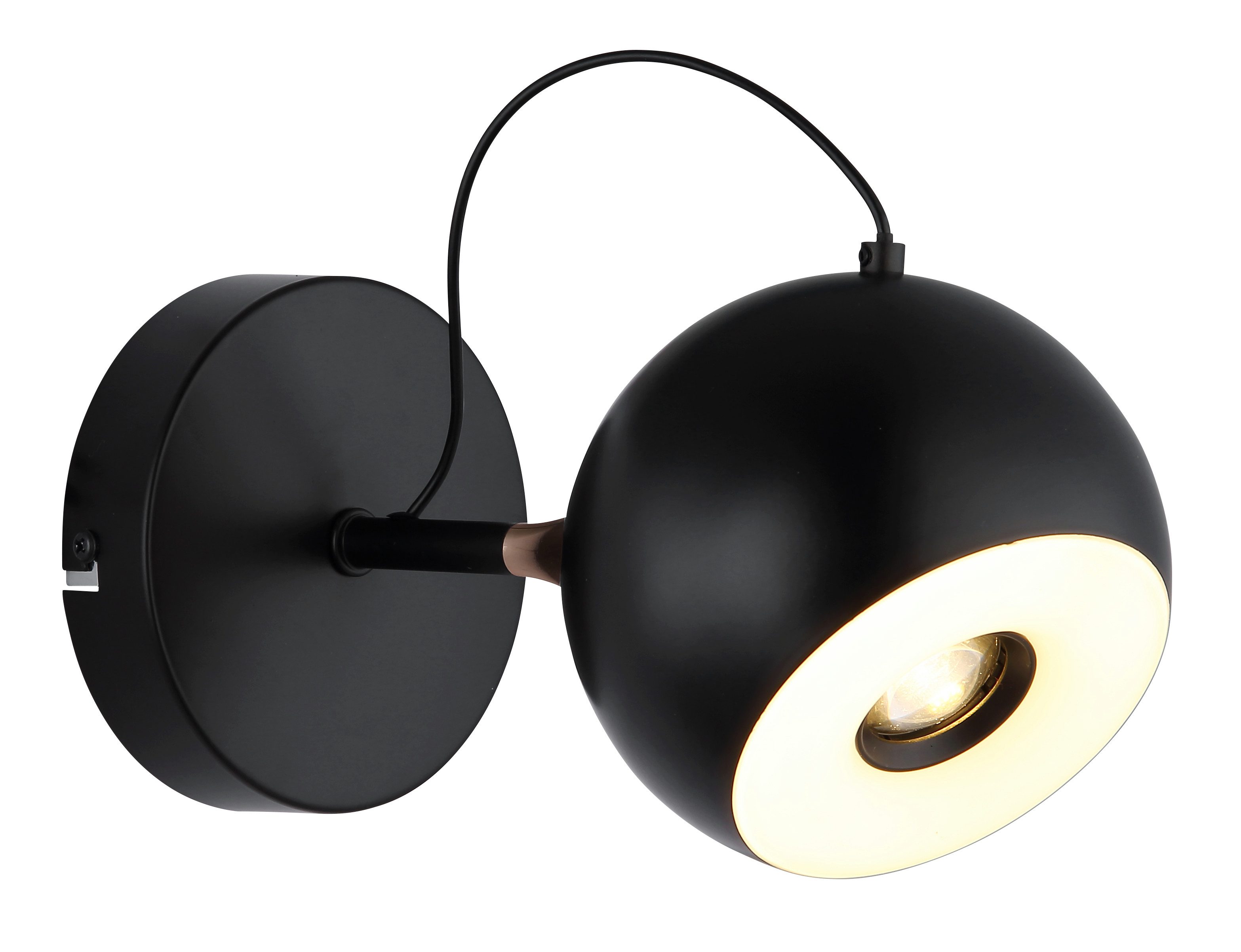 GLOBO LIGHTING Wandleuchte DONOVAN, LED fest integriert, Warmweiß, Wandleuchte Schwarz/Chrom/Gold, Acryl opal, LED 10W