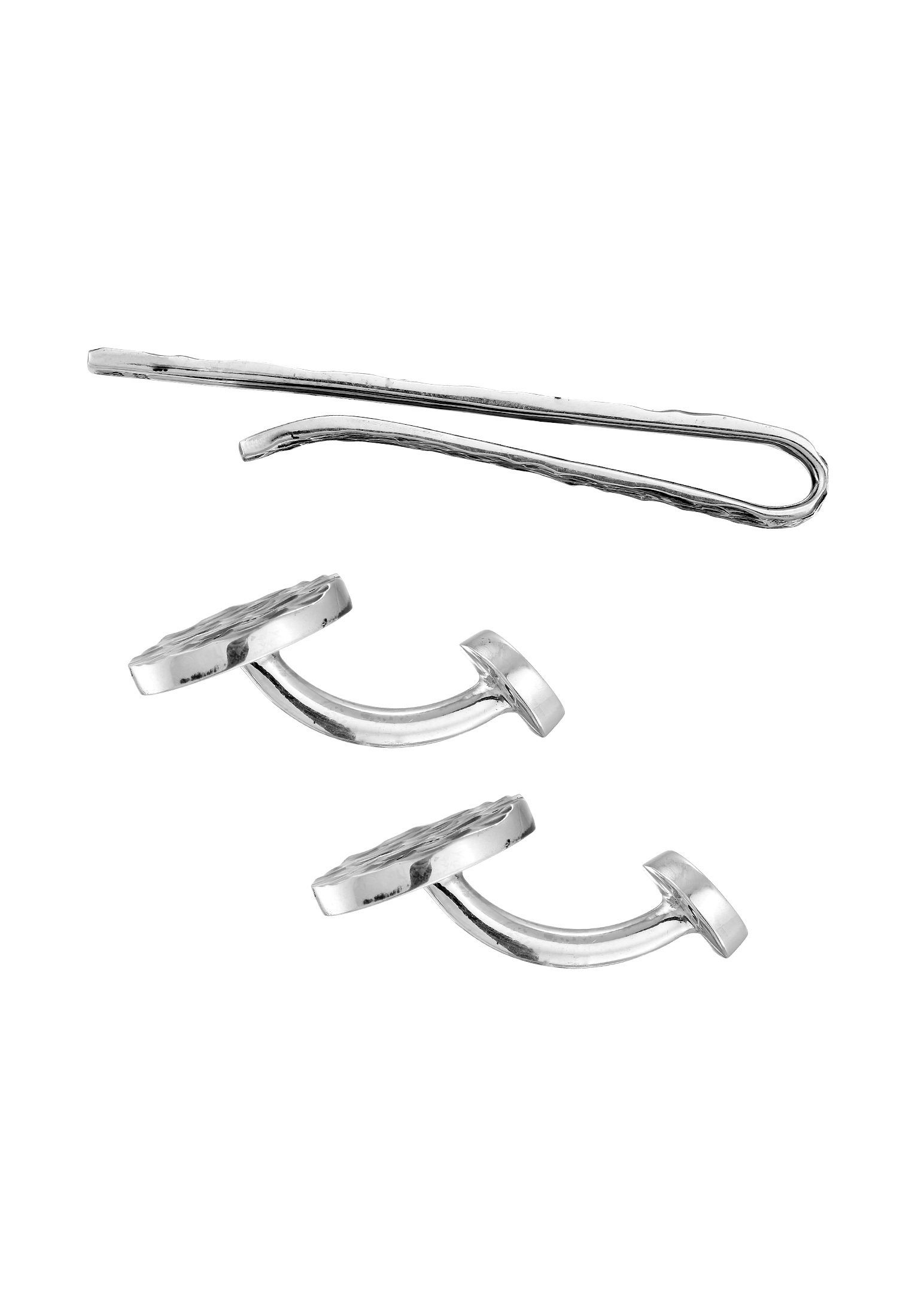 Kuzzoi Manschettenknöpfe Manschettenknöpfe Krawattennadel Set Silber