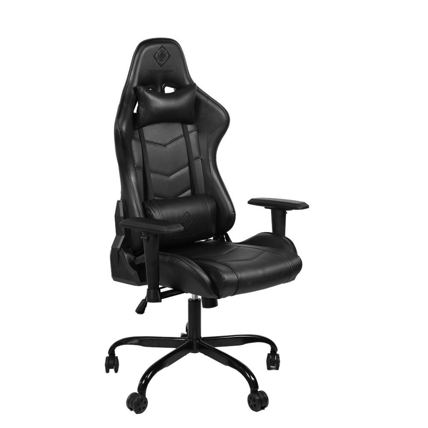 Gaming-Stuhl (kein 110kg 5 Kissen Gamer Rückenlehne, Gaming Stuhl Herstellergarantie Stuhl schw., extra schwarz Jumbo hohe Jahre groß, DELTACO Set), inkl.