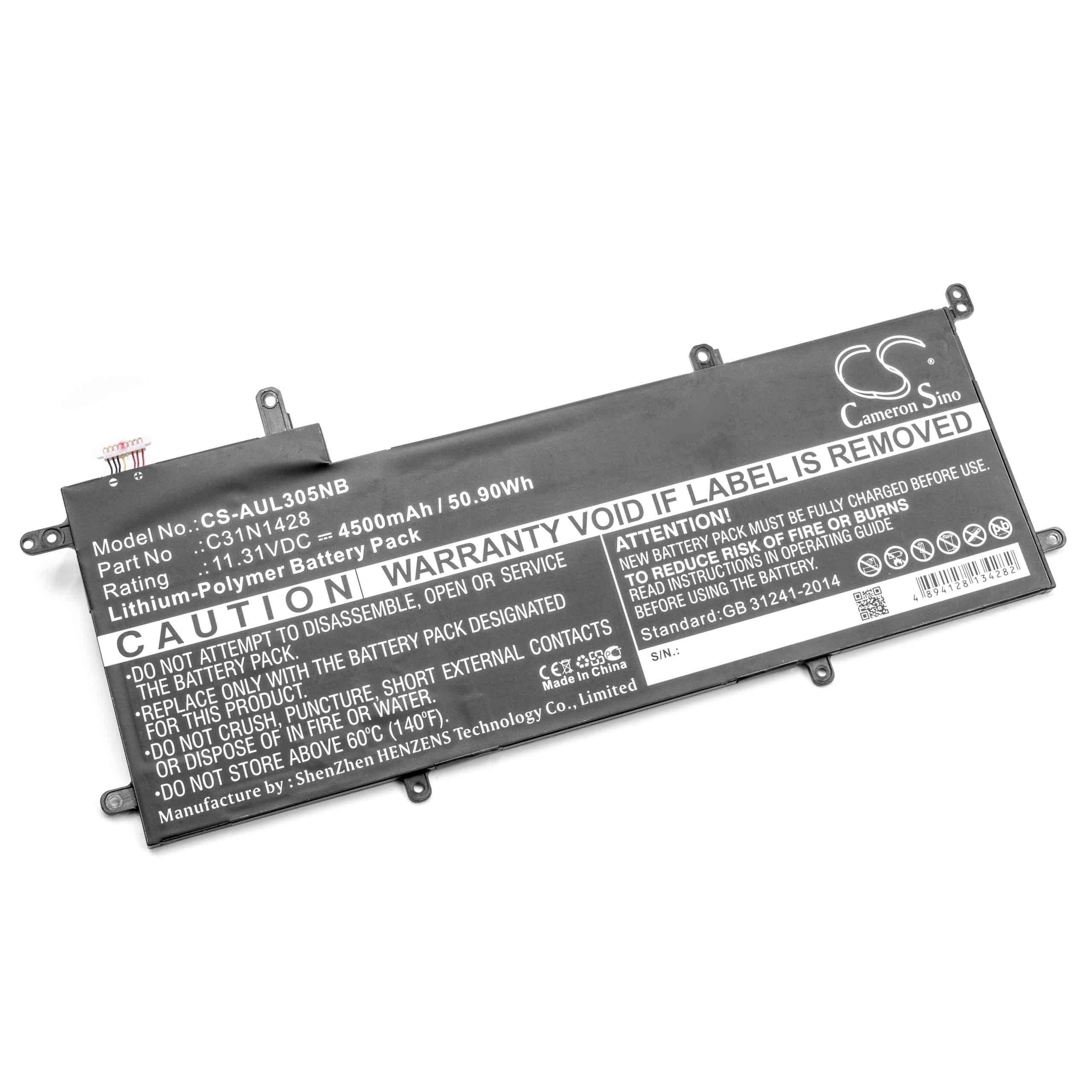 vhbw Ersatz für Asus 0B200-01450000, C31N1428, 0B200-01450100 für Laptop-Akku Li-Polymer 4500 mAh (11,31 V)