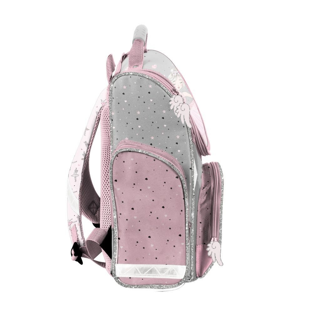 Familando Schulranzen Ballerina Schultaschen Set für Mädchen 1. bis 4. Klasse (Set, 8-tlg., inkl. Federmappe, Lunch-Set und Sporttasche), ergonomisch, kompakt, leicht