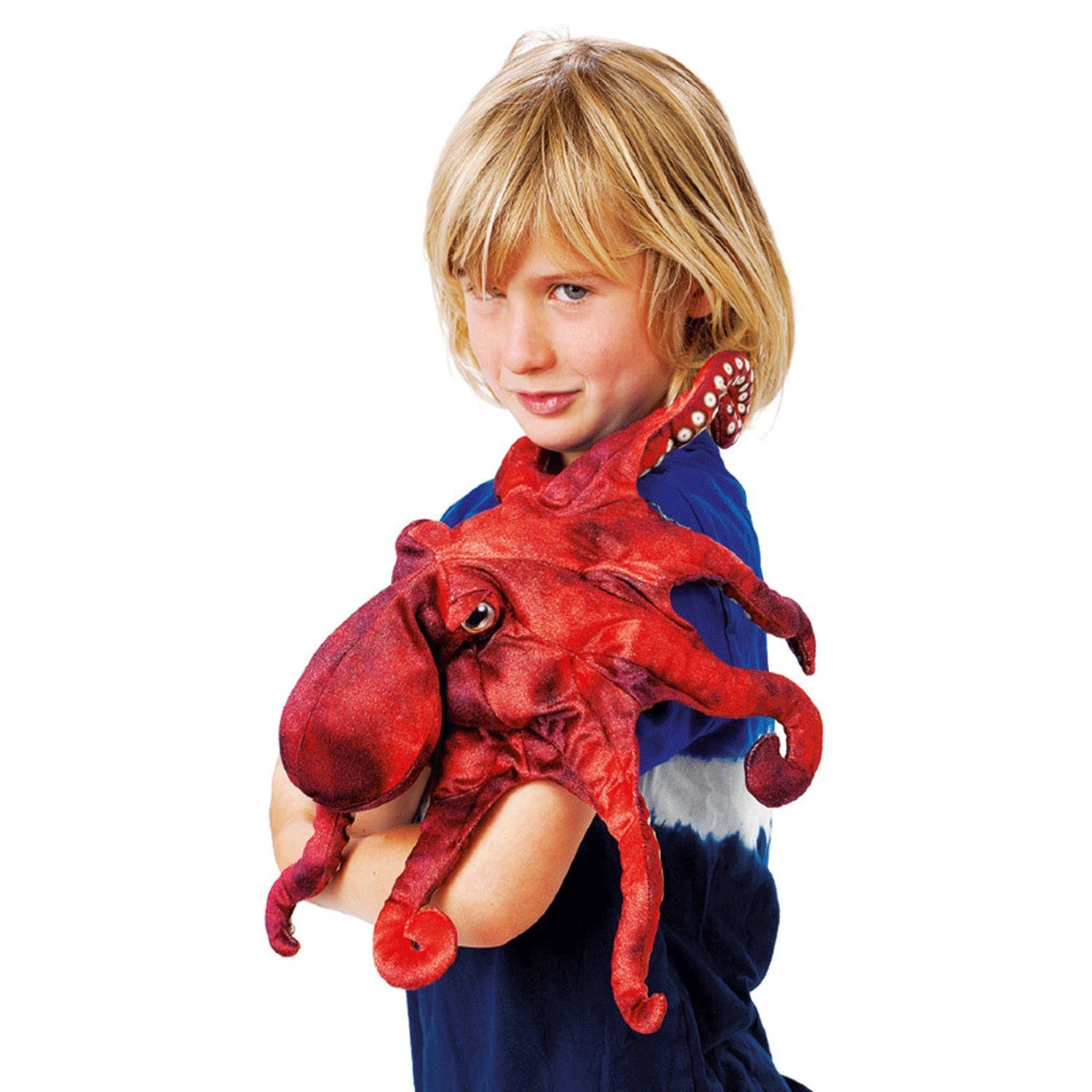 Folkmanis Handpuppen Handpuppe Folkmanis Handpuppe Roter Oktopus Tintenfisch 2974 (Packung)