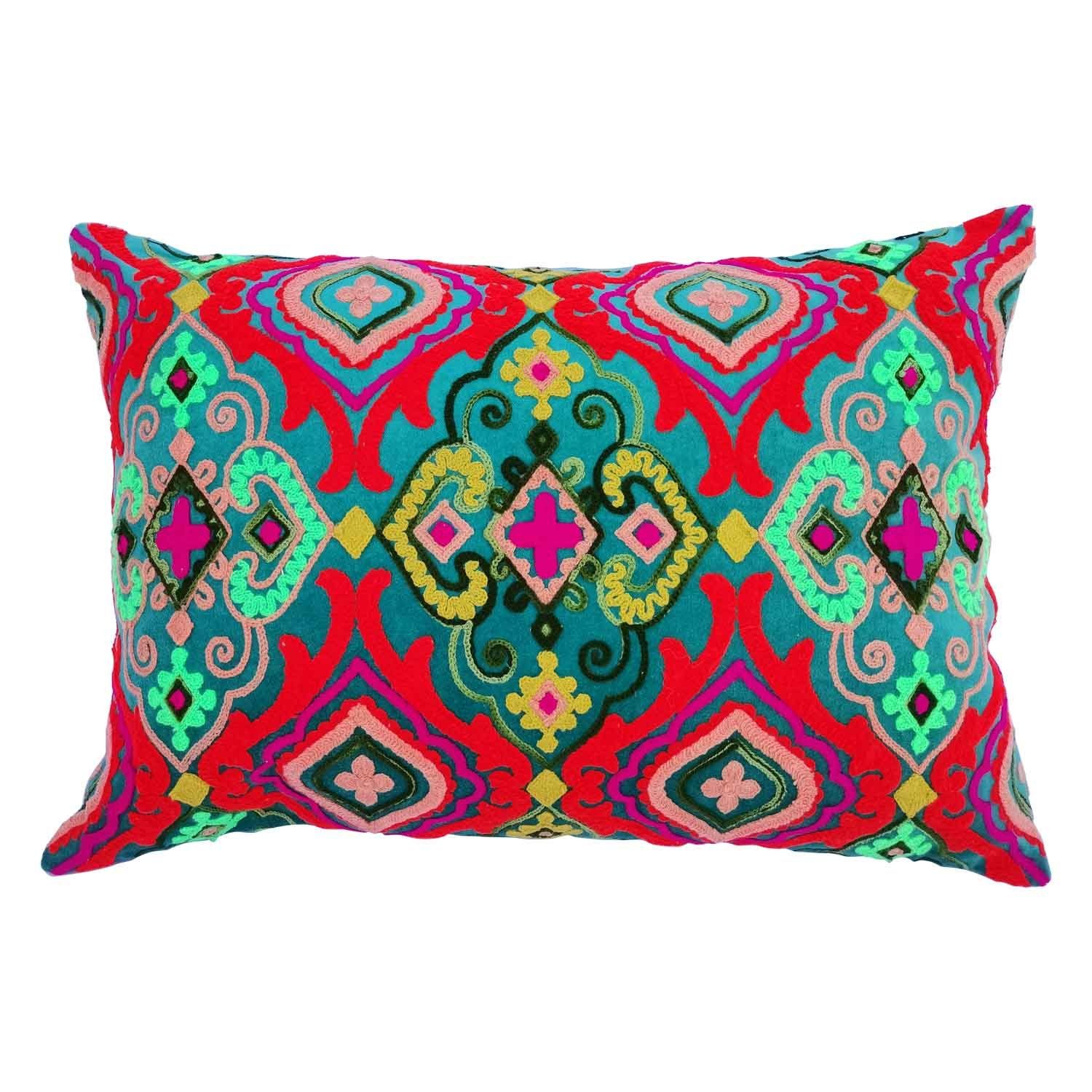 Casa Moro Dekokissen Mandala Kissen Lola 48x30 aus Samt mit Füllung bestickt, Mandala, handgefertigt