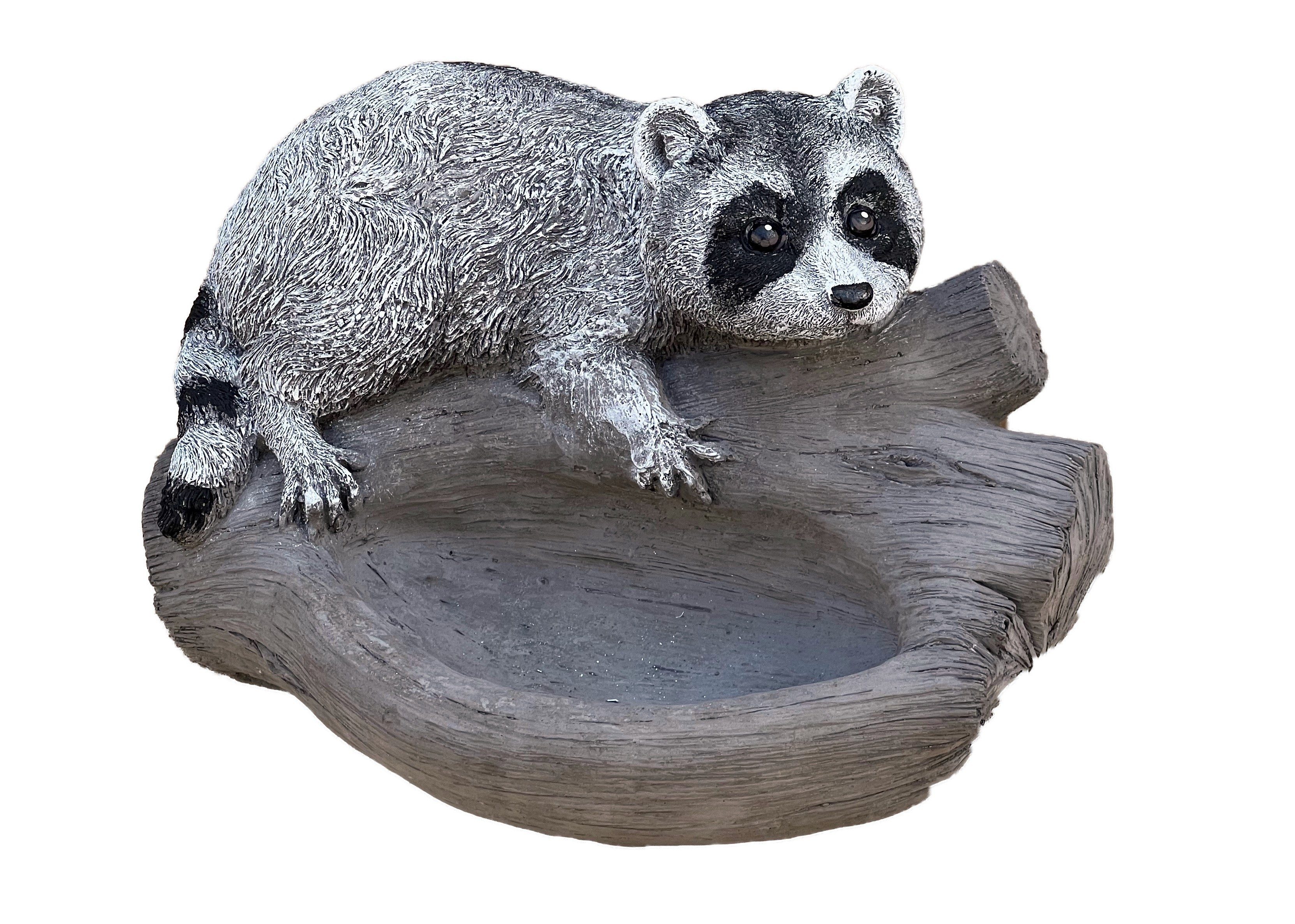Gartenfigur Steinfigur Waschbär frostfester Steinguss
