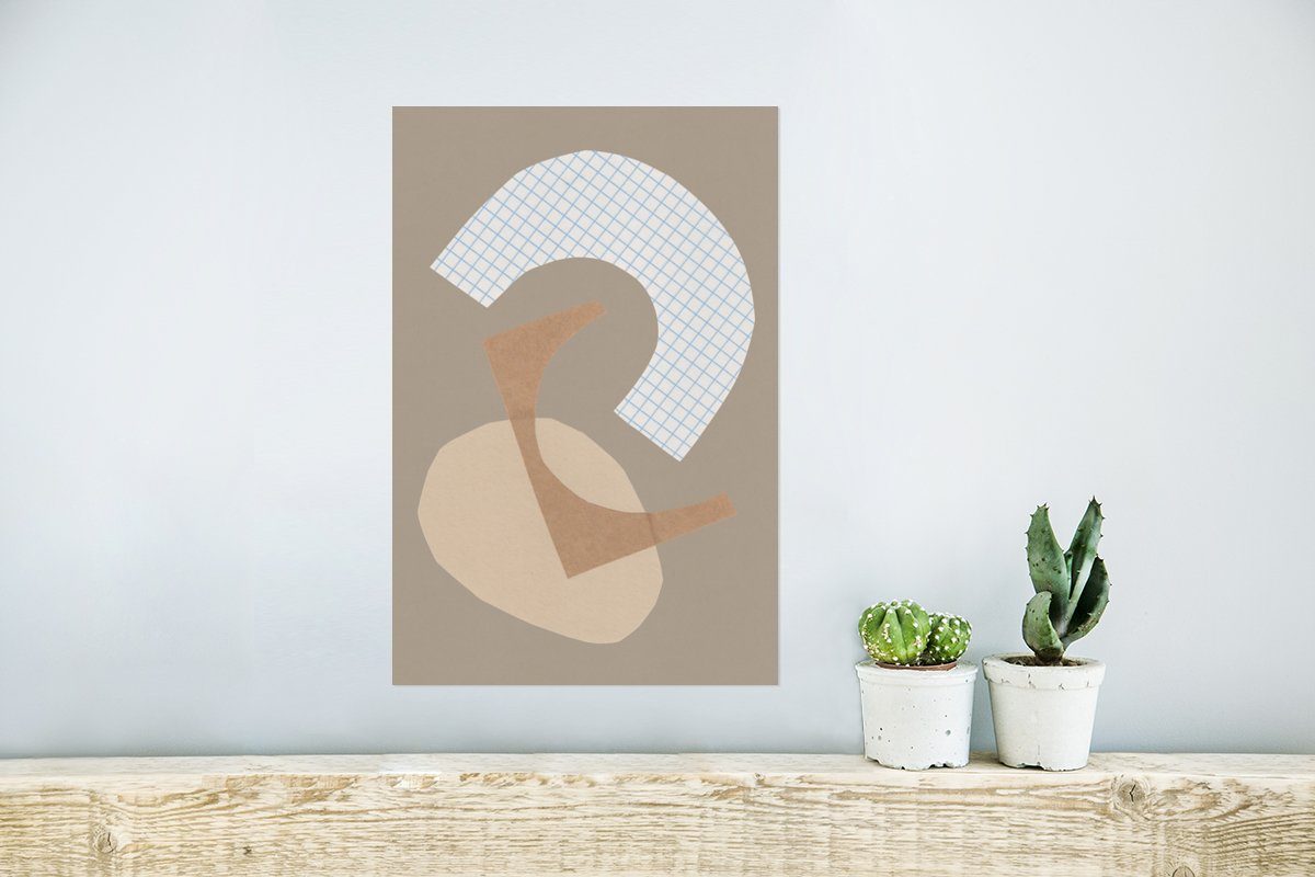 MuchoWow - Abstrakt Pastell Ohne - Quadrate, Wandposter für Wandbild, Formen (1 St), Poster, - Rahmen Wohnzimmer, Poster