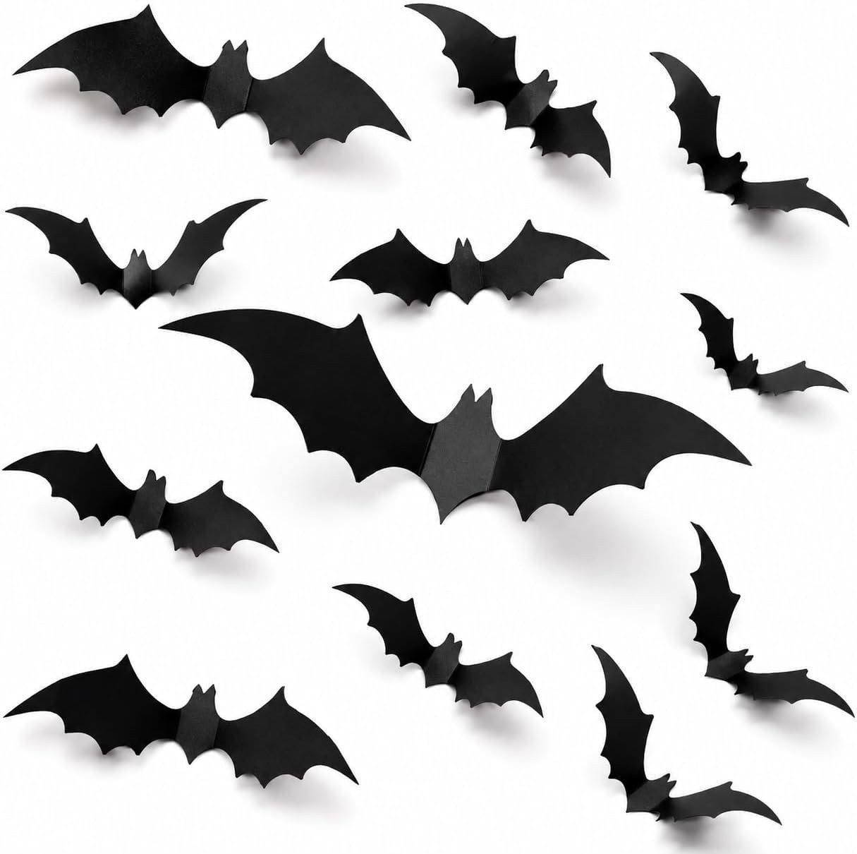 Sorvyzxn Dekohänger Hängedekoration Halloween 3D Fledermaus Deko Wandaufkleber 140 Stück (140 St)