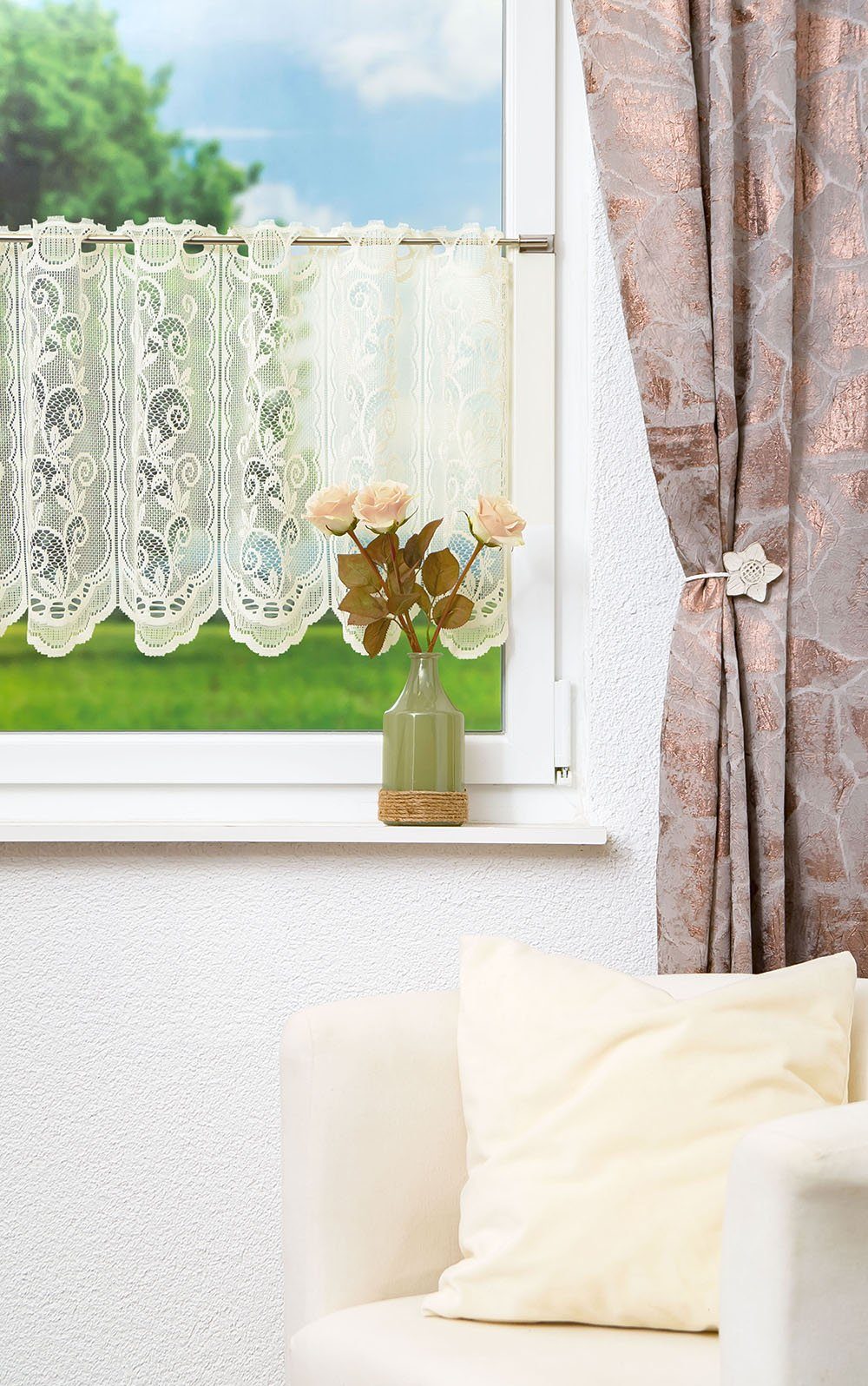 LYSEL® Scheibengardine Ranke (1 St), transparent, HxB 45x48cm günstig online kaufen