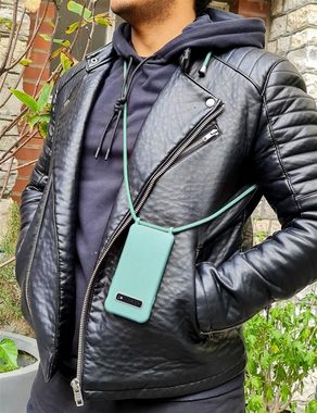 MyGadget Handyhülle Handykette für Samsung Galaxy S10, mit Handyband zum Umhängen Kordel Schnur Case Schutzhülle Mintgrün