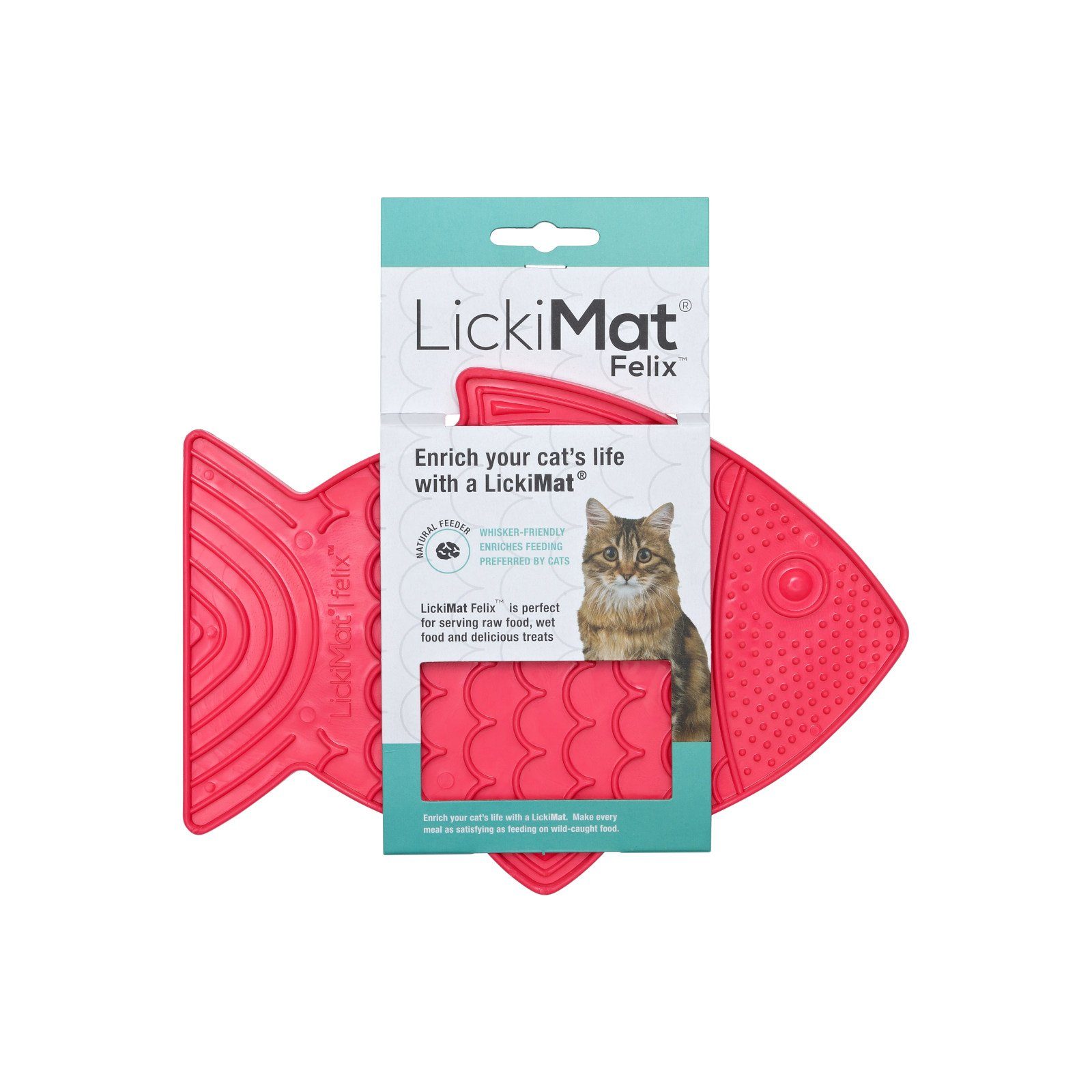 Antischlingnapf Felix - Schleckmatte aus Naturgummi für Katzen - pink