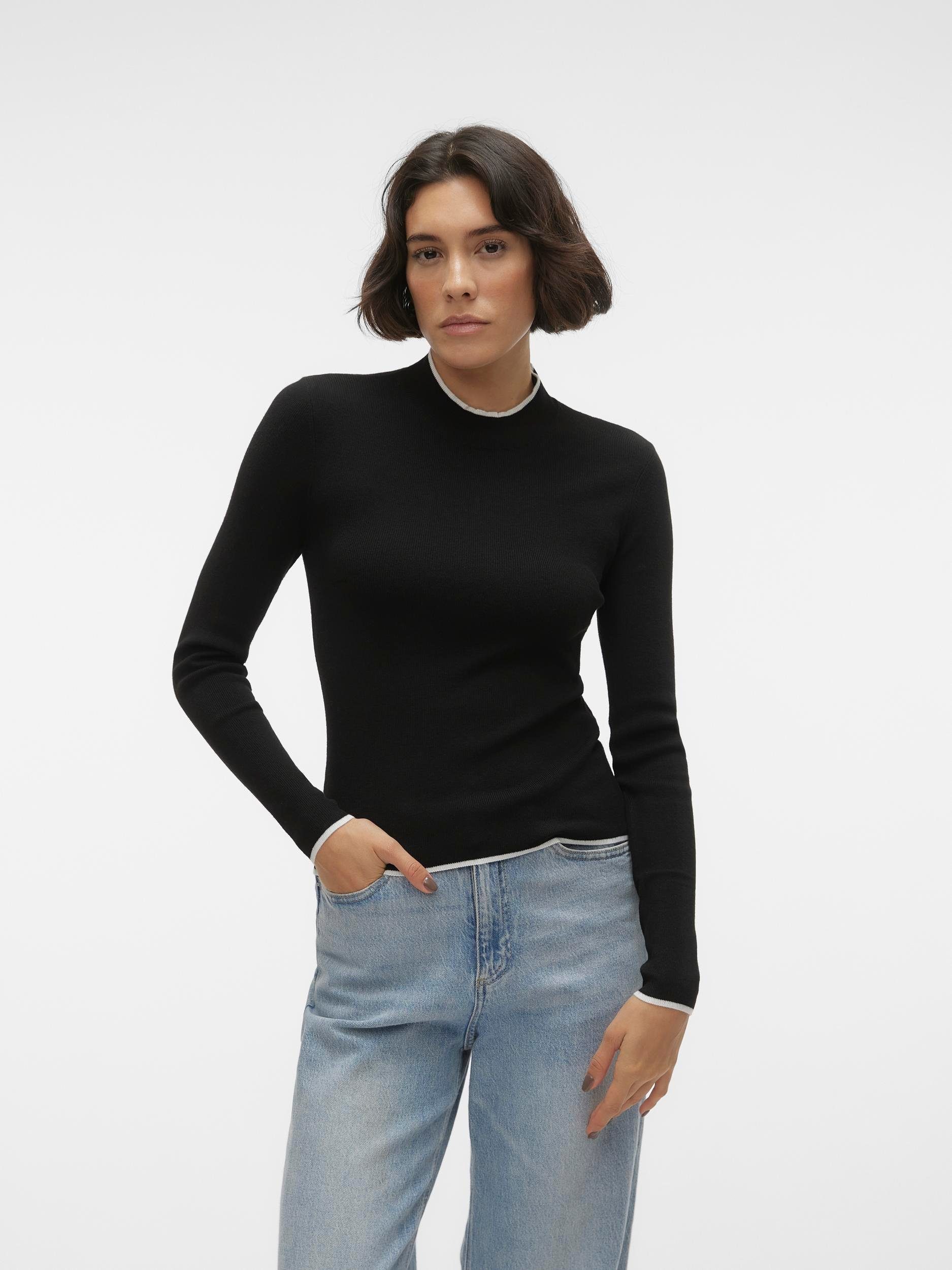 Vero Moda Rundhalspullover VMFLOUNCY LS HIGHNECK PULLOVER GA günstig online kaufen