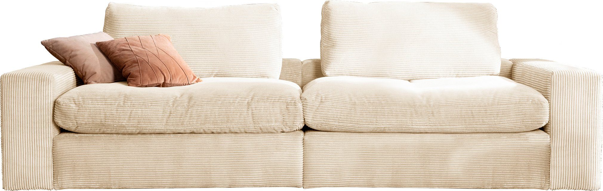 alina Big-Sofa Sandy, in Cord, mit losen Sitz und Rückenkissen