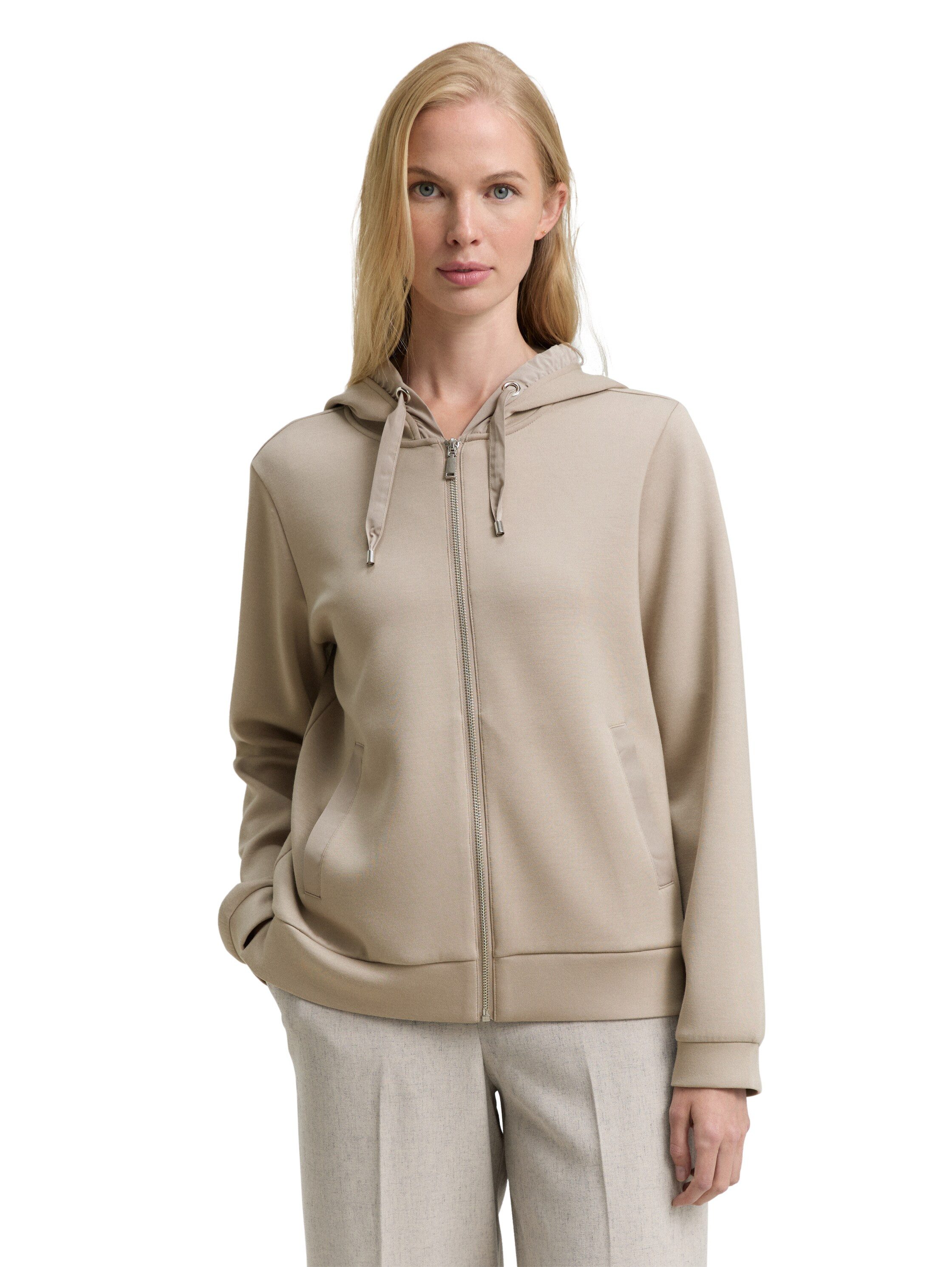 TOM TAILOR Kapuzensweatjacke mit Viskose und günstig online kaufen