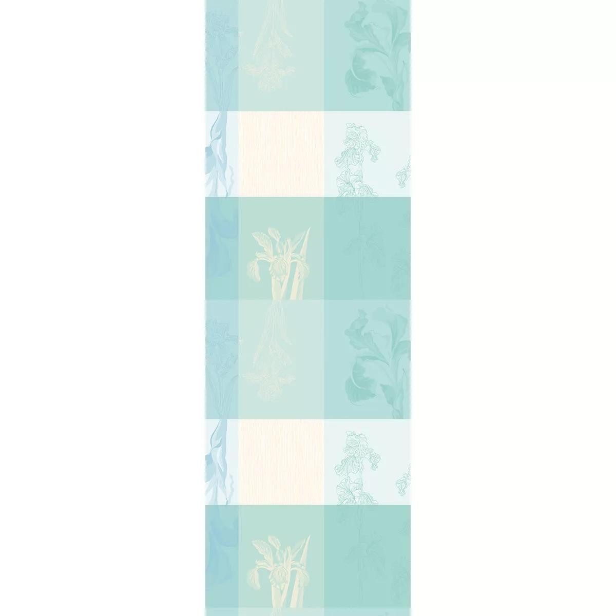 Garnier Thiebaut Tischläufer Tischläufer Mille Iris D'Eau Aqua 55x180 cm, jacquard-gewebt