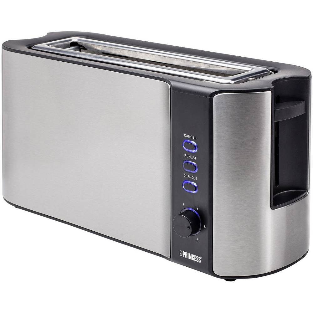 PRINCESS Toaster Langschlitz Toaster 01.142353.01.001, mit eingebautem Brötchenaufsatz