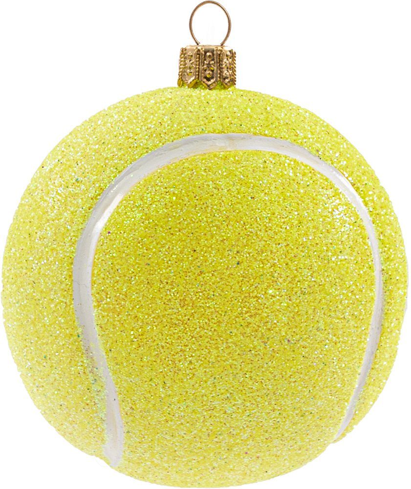 IMPULS Christbaumschmuck, Christbaumschmuck Glas Tennisball 5cm gelb